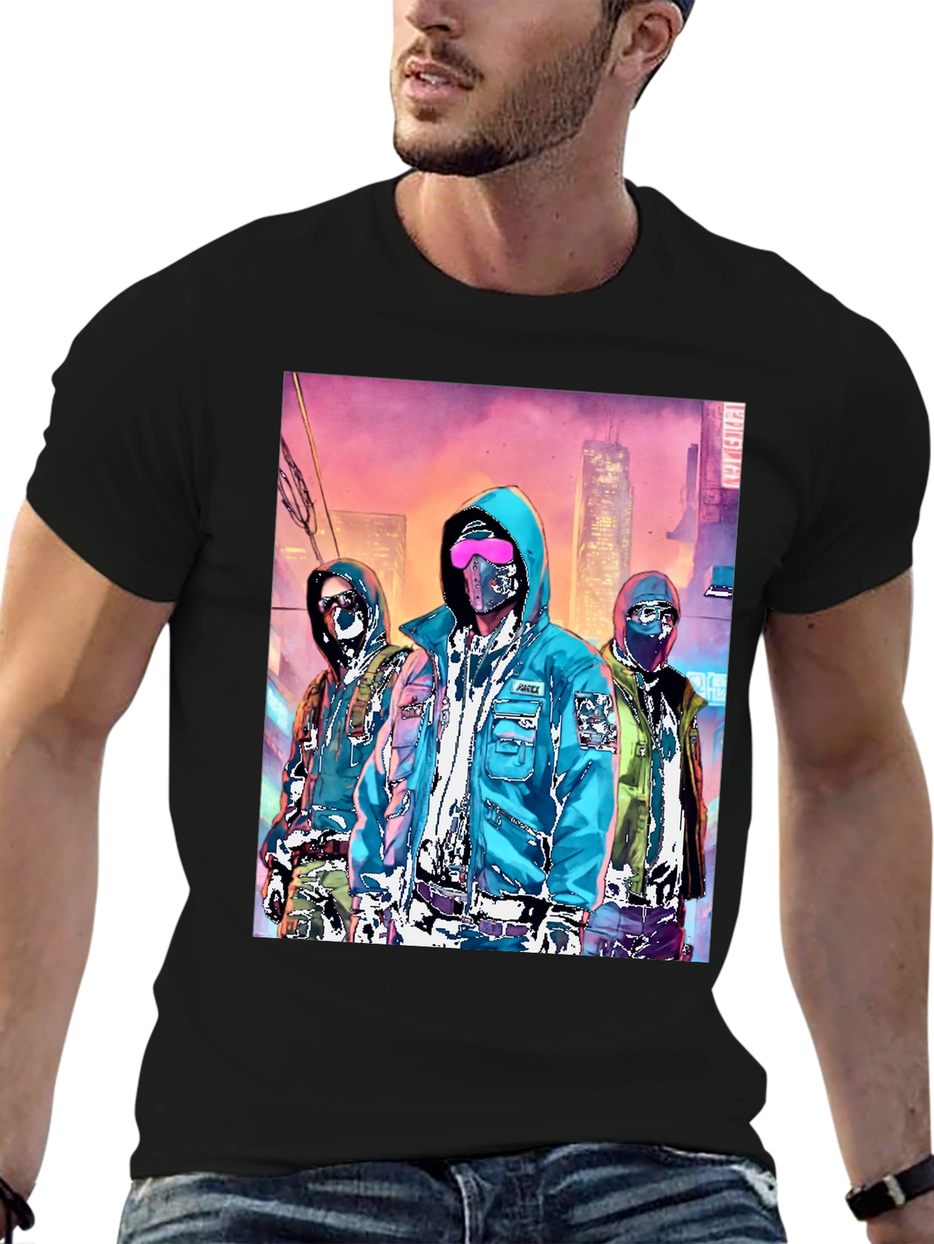 Cyberpunk Gang Graphic Tee - Urban Style