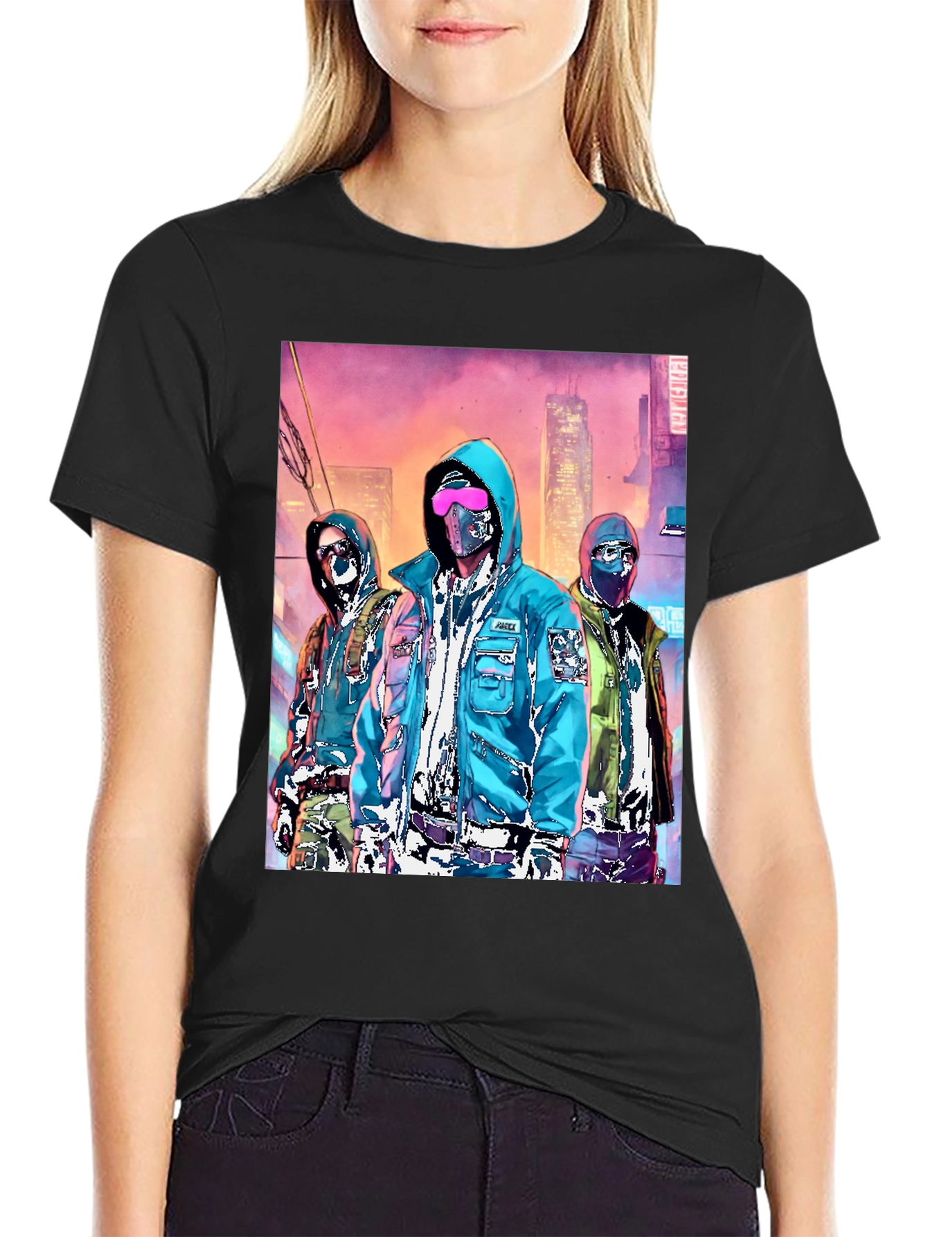 Cyberpunk Gang Graphic Tee - Urban Style
