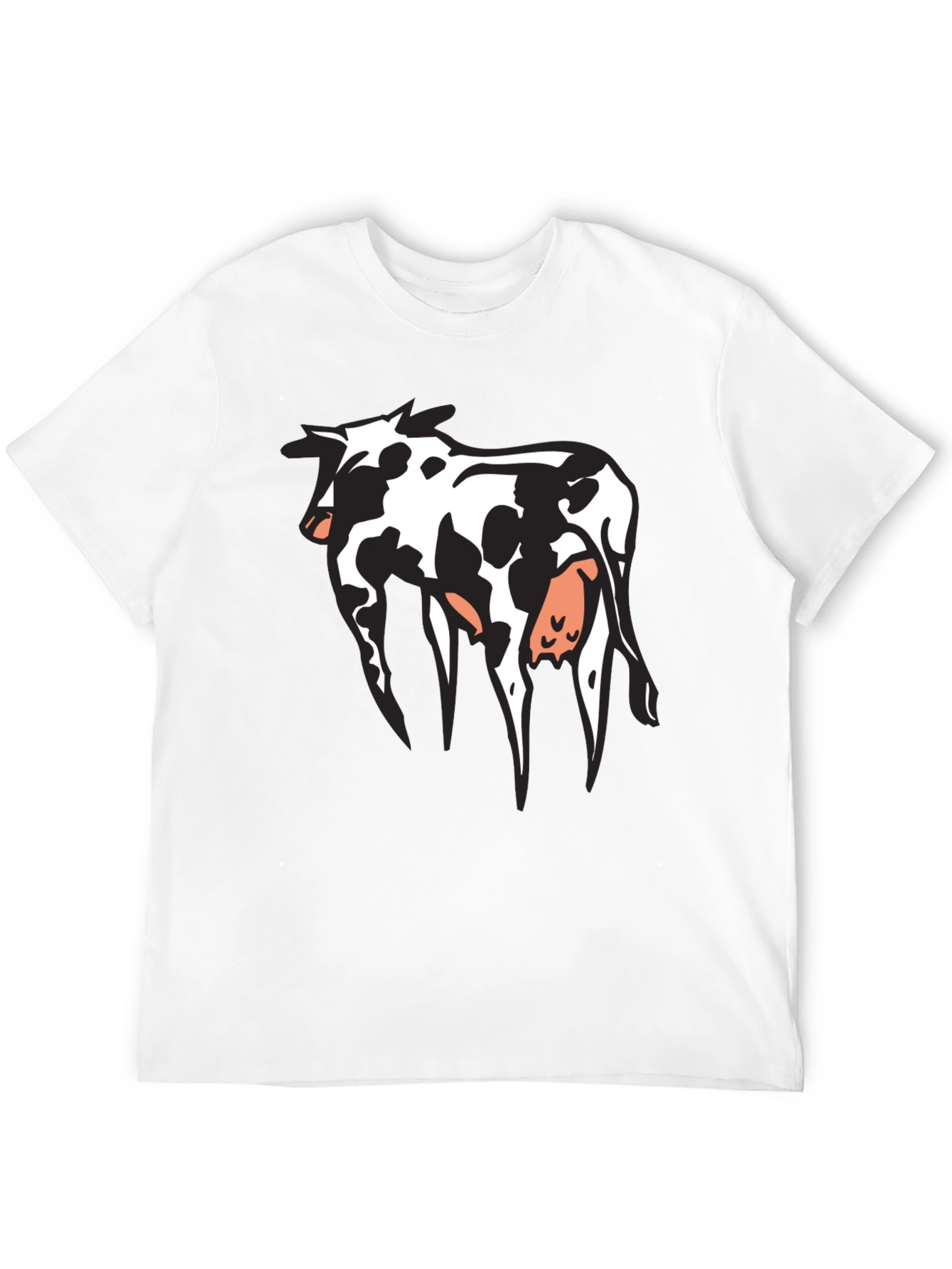 Cow Print Graphic T-Shirt - Black Cotton Tee