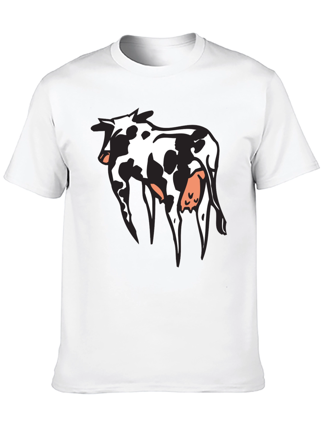 Cow Print Graphic T-Shirt - Black Cotton Tee