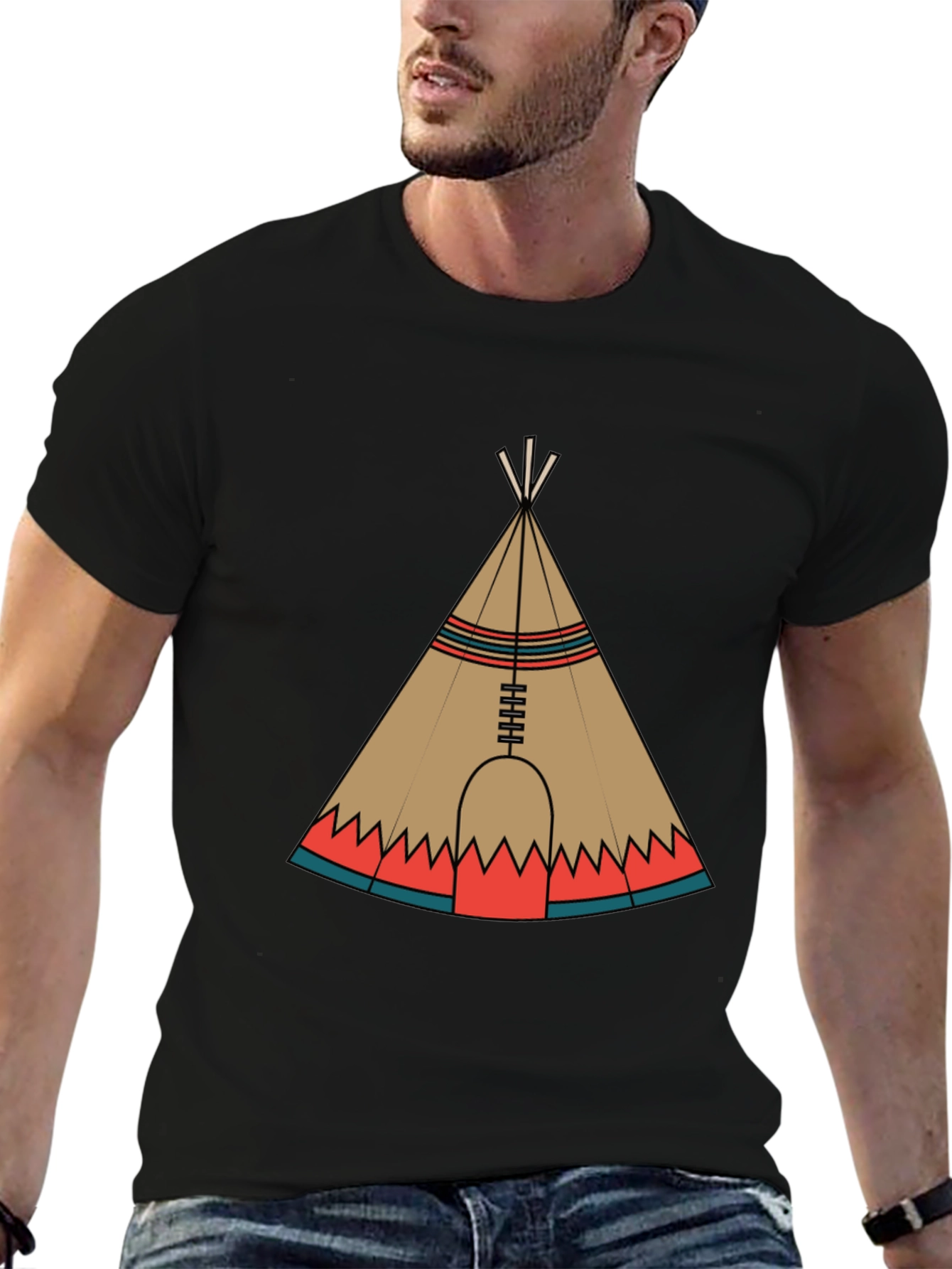 Teepee Graphic Black T-Shirt