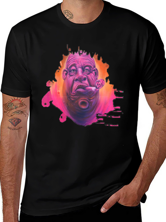 Unique Graphic Print Mens Black T-Shirt