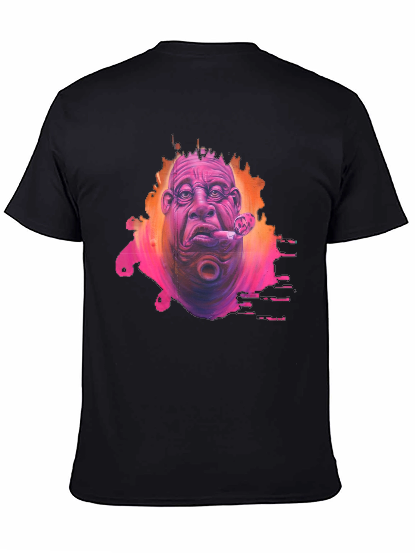 Unique Graphic Print Mens Black T-Shirt