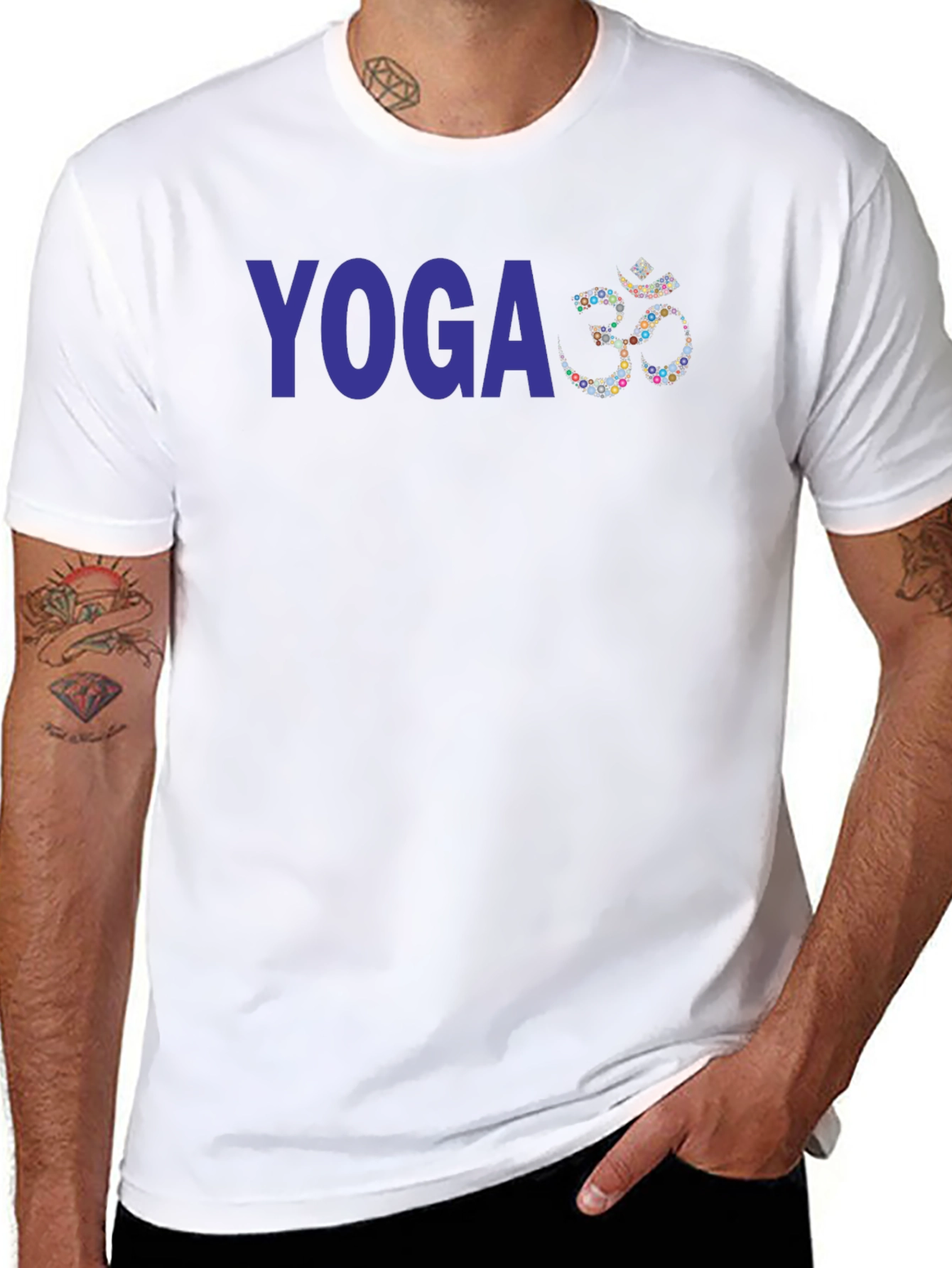 Yoga Om Symbol T-Shirt - Mens Black Tee