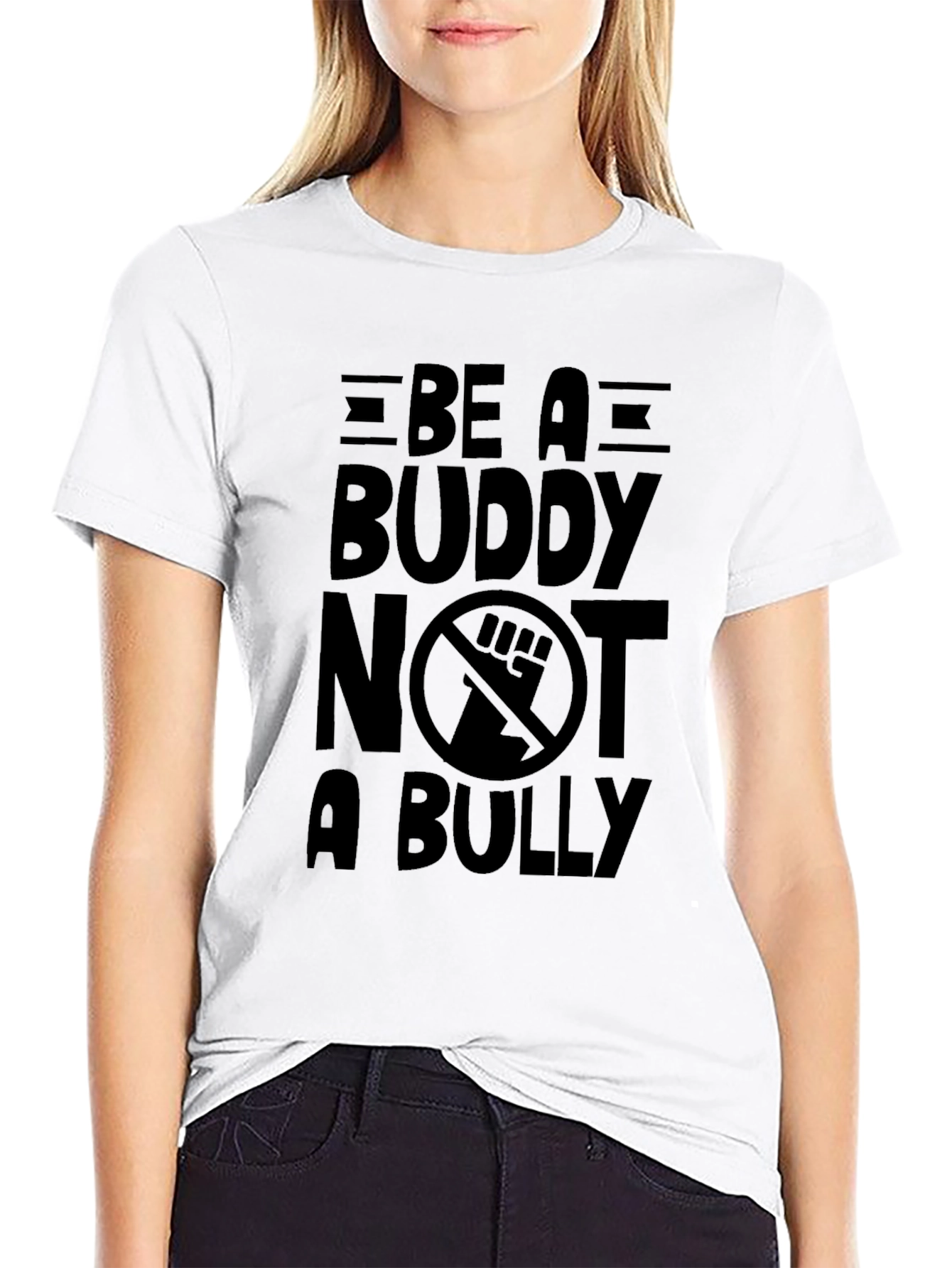 Be a Buddy Not a Bully Black T-Shirt