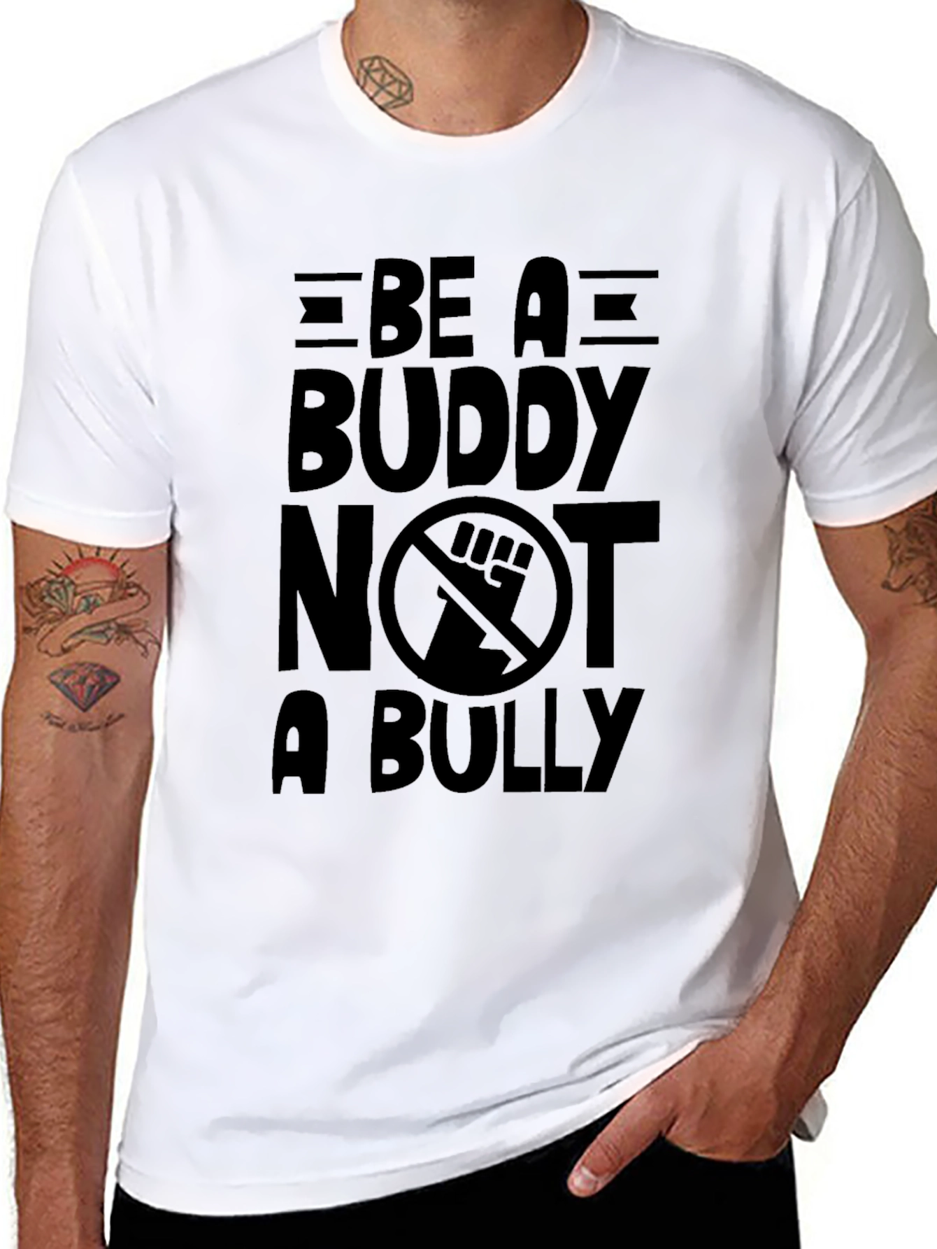 Be a Buddy Not a Bully Black T-Shirt