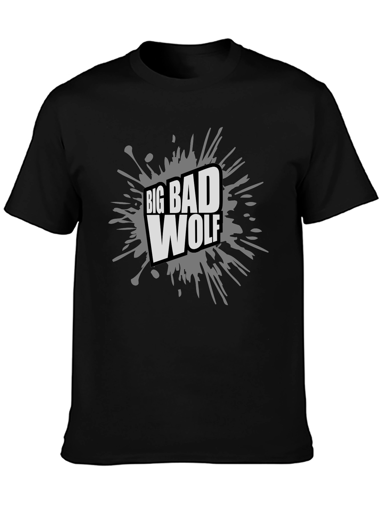 Big Bad Wolf Graphic Tee - Black Cotton T-Shirt