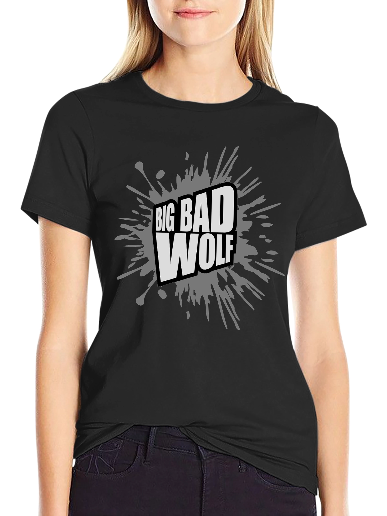 Big Bad Wolf Graphic Tee - Black Cotton T-Shirt