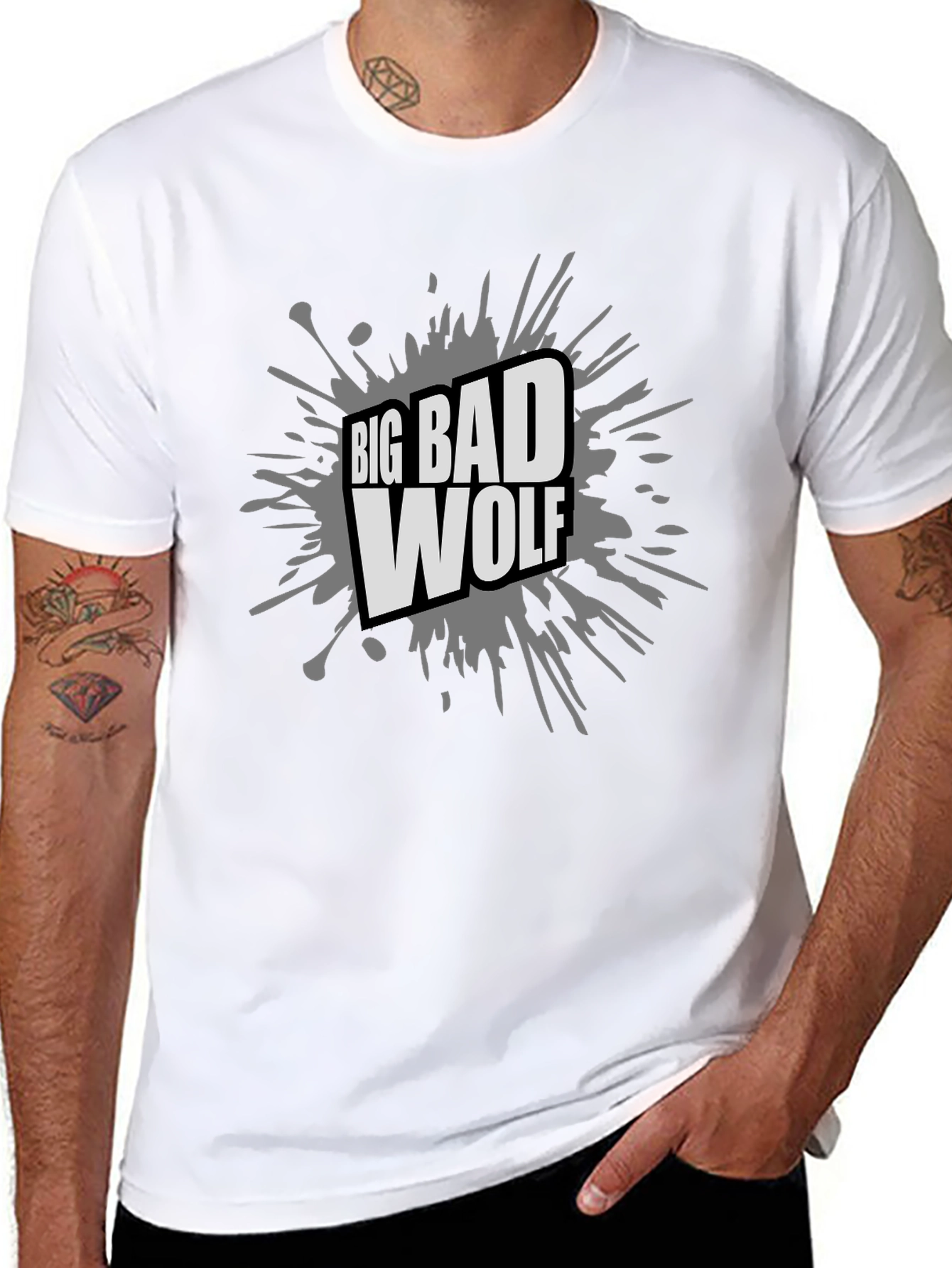 Big Bad Wolf Graphic Tee - Black Cotton T-Shirt