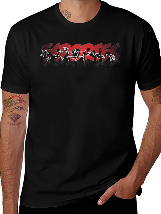 Sports Silhouette Graphic Black T-Shirt