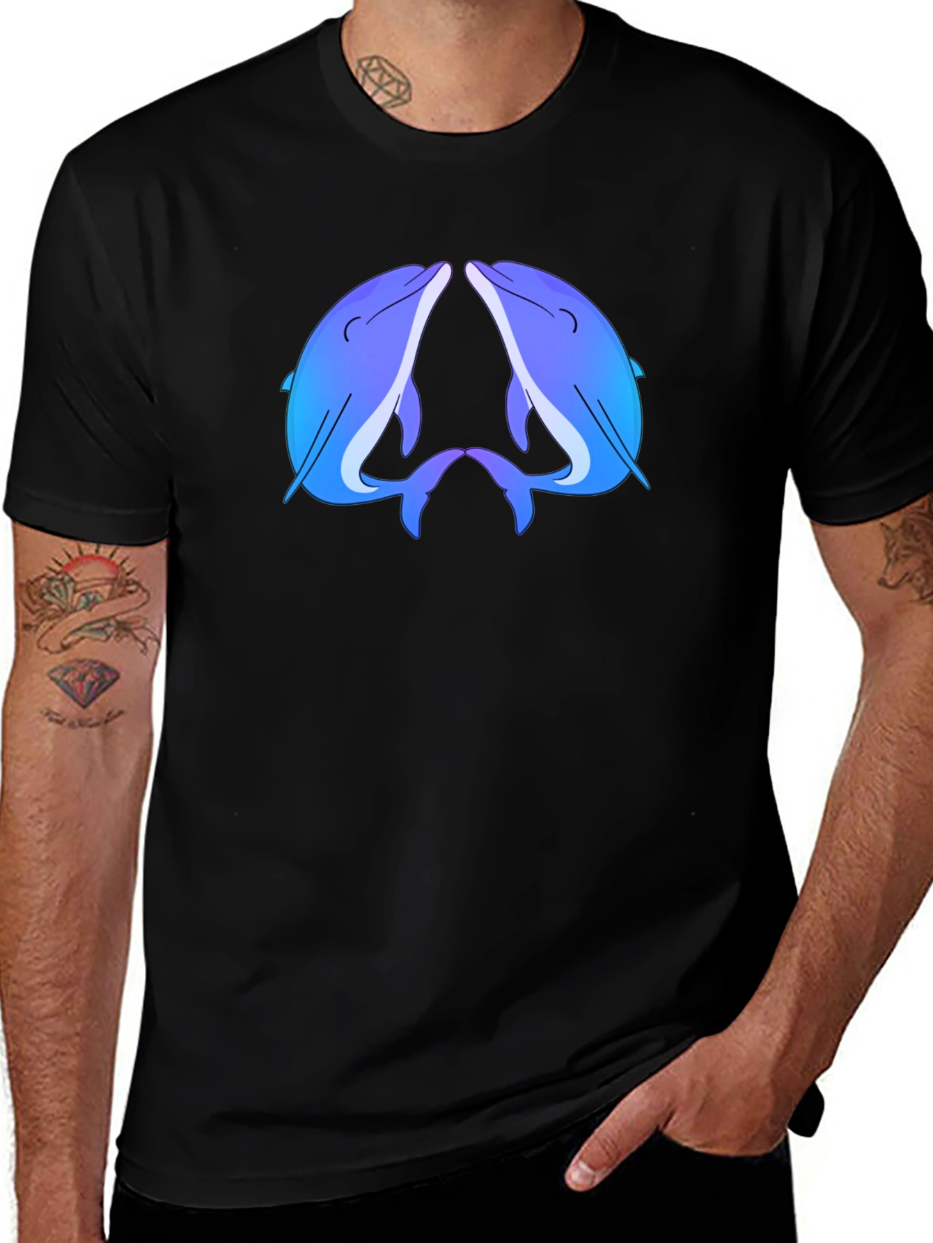 Blue Dolphin Black T-Shirt