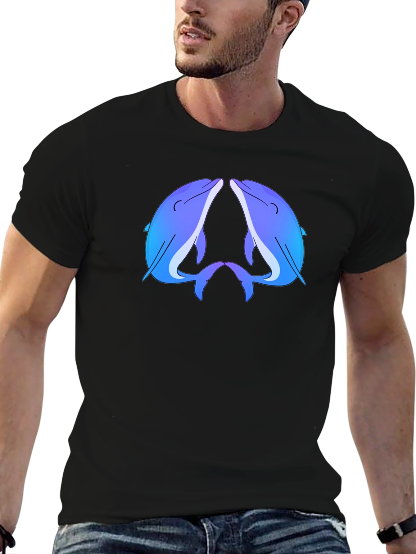 Blue Dolphin Black T-Shirt