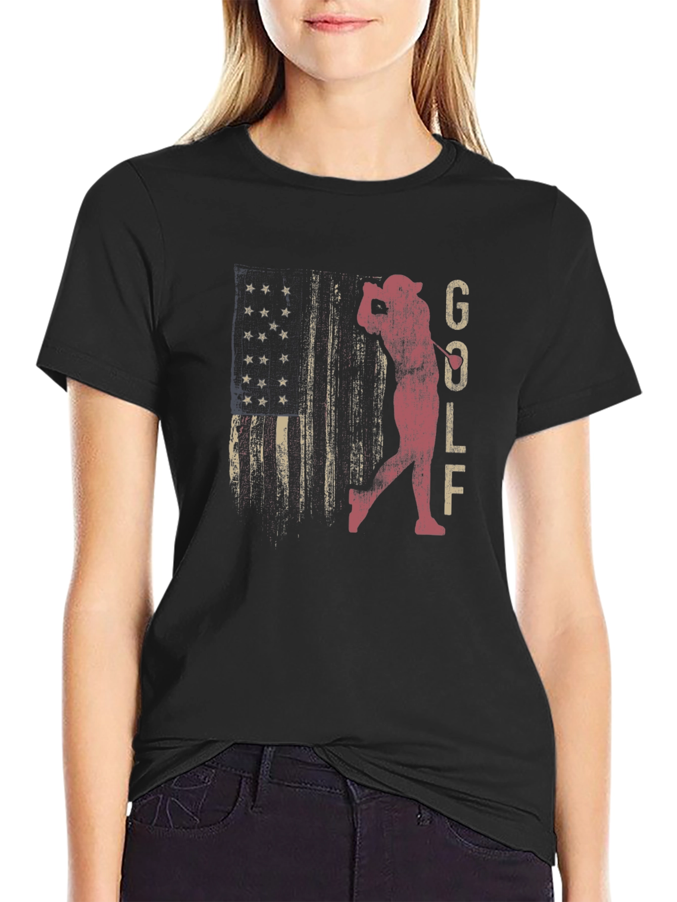 Golf American Flag Graphic Tee