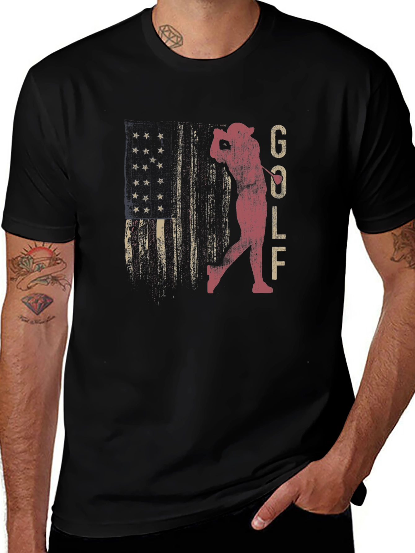 Golf American Flag Graphic Tee