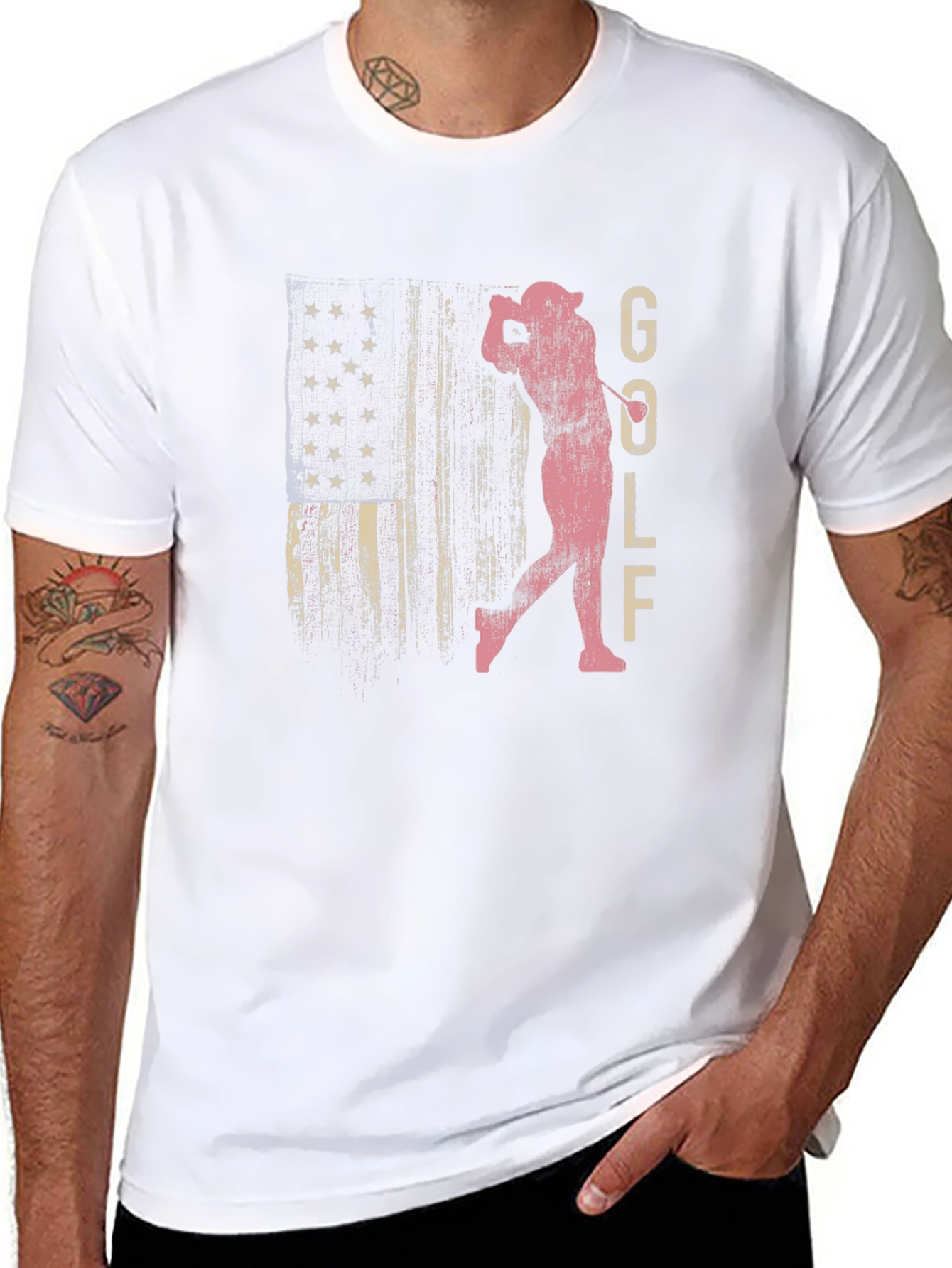 Golf American Flag Graphic Tee
