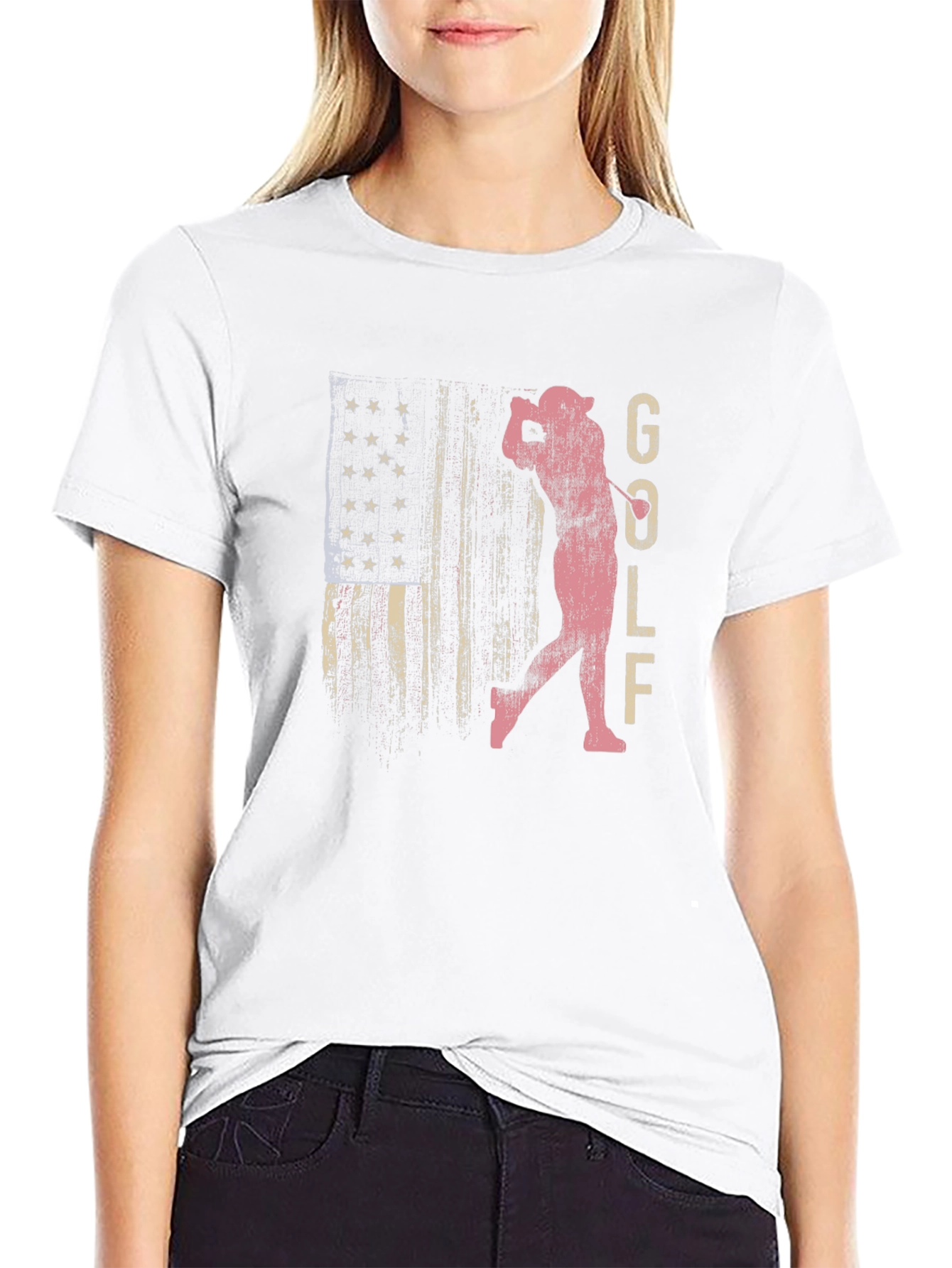 Golf American Flag Graphic Tee