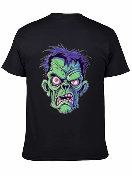 Zombie Cartoon Graphic Black T-Shirt