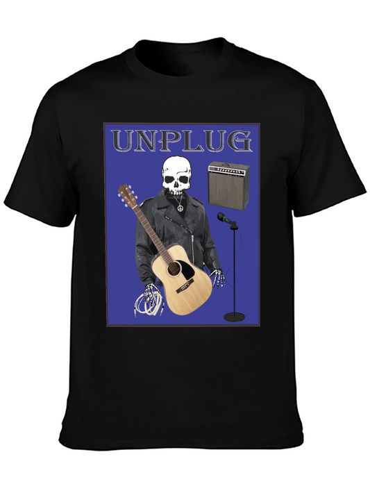 Unplugged Graphic T-Shirt - Rocker Skull Design