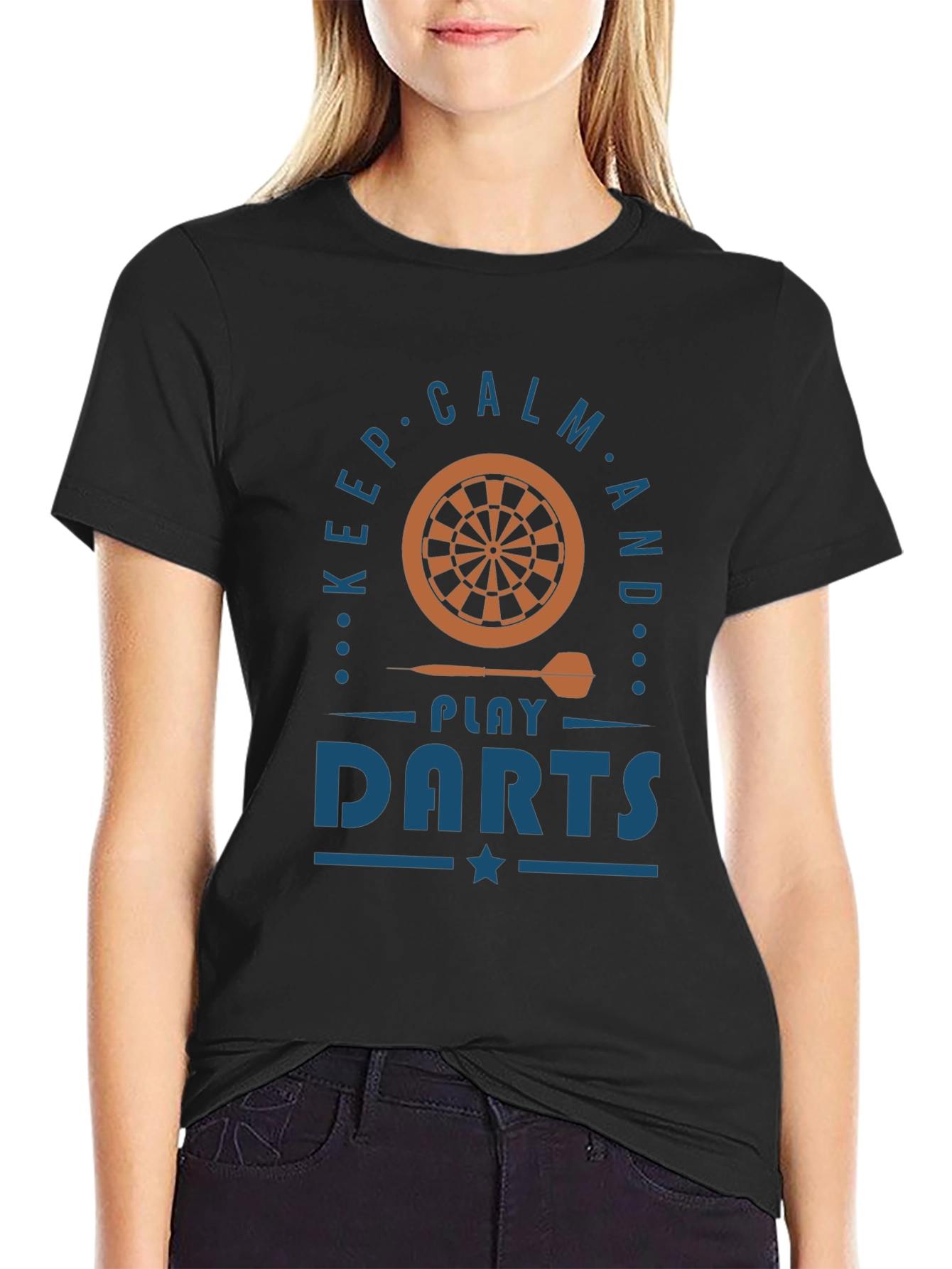 Keep Calm and Play Darts Black T-Shirt