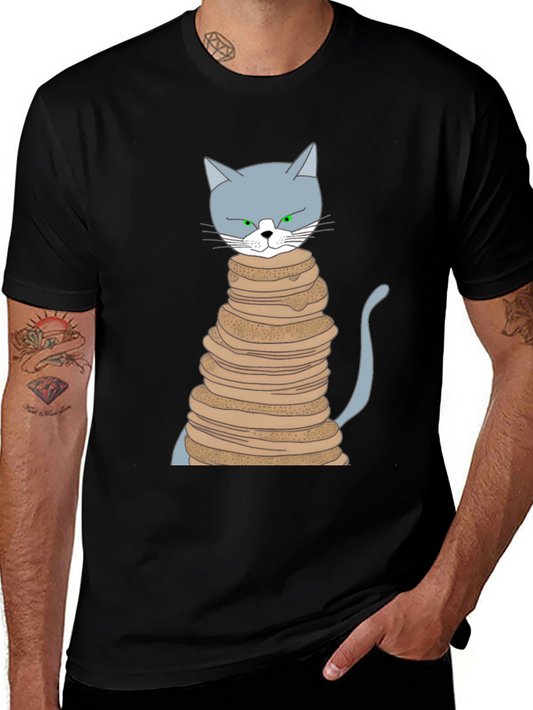Cat Pancake Stack Graphic T-Shirt