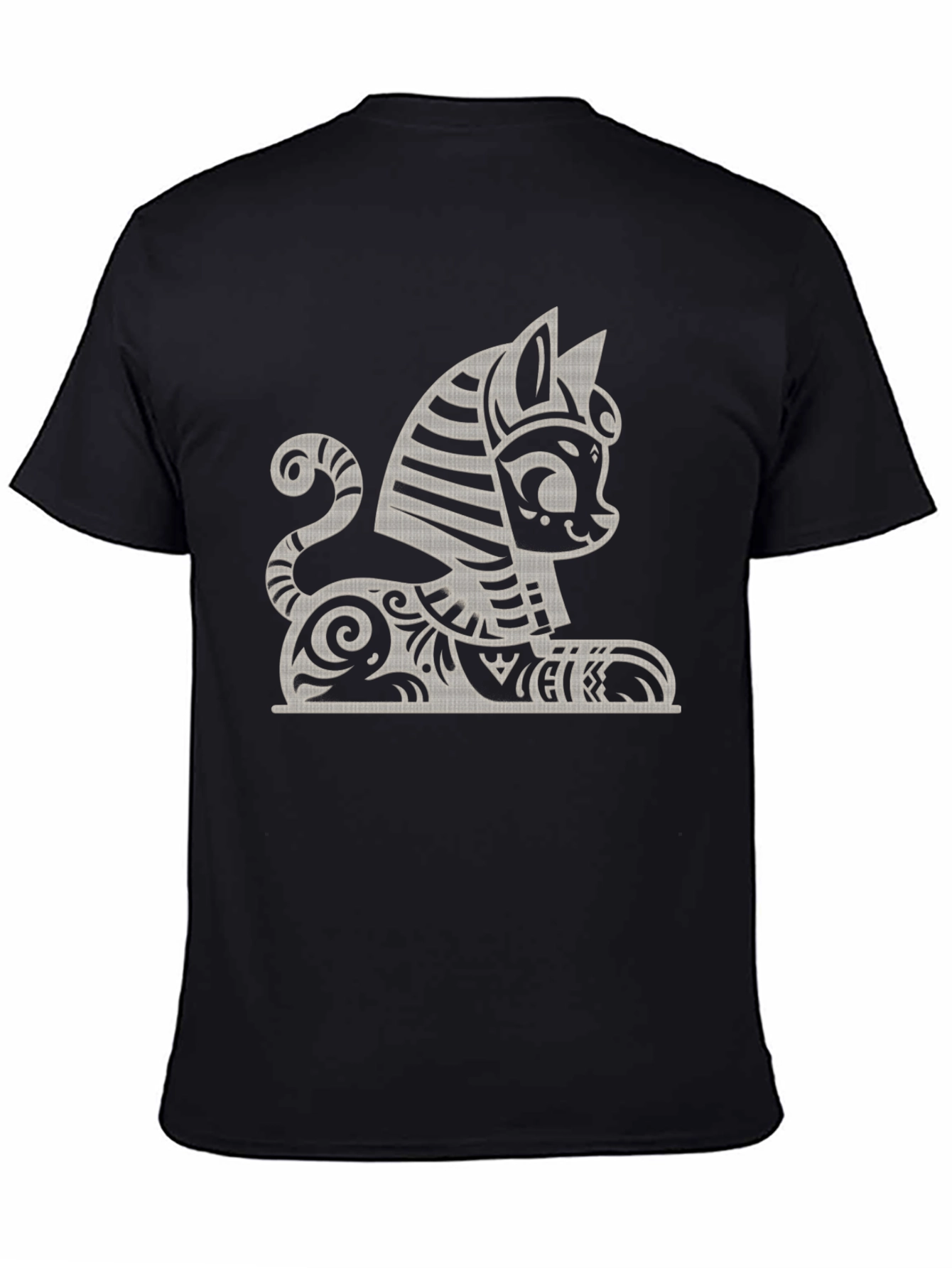 Egyptian Cat Sphinx Graphic Tee - Black T-Shirt