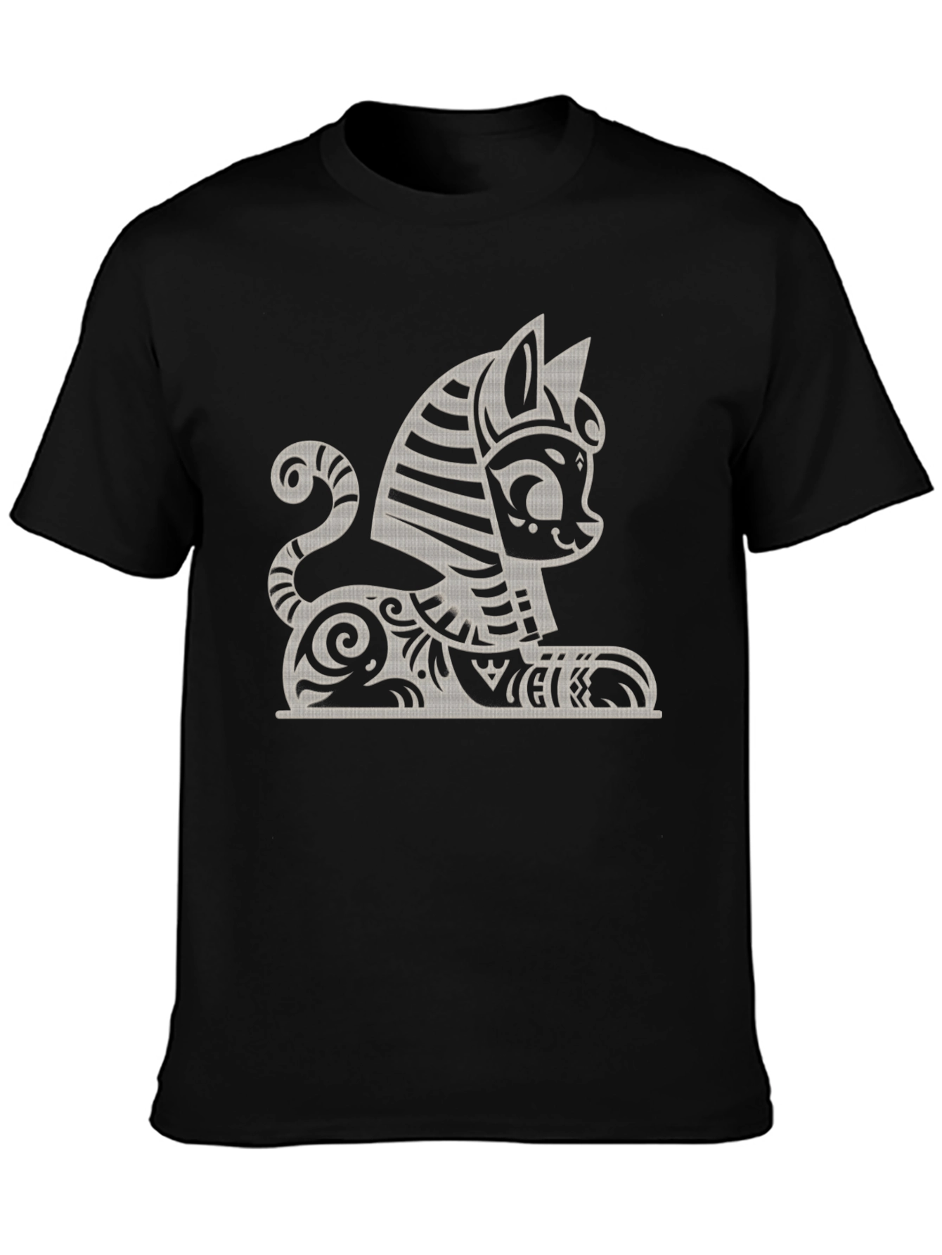 Egyptian Cat Sphinx Graphic Tee - Black T-Shirt