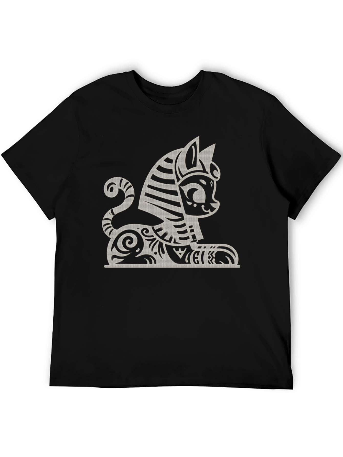 Egyptian Cat Sphinx Graphic Tee - Black T-Shirt