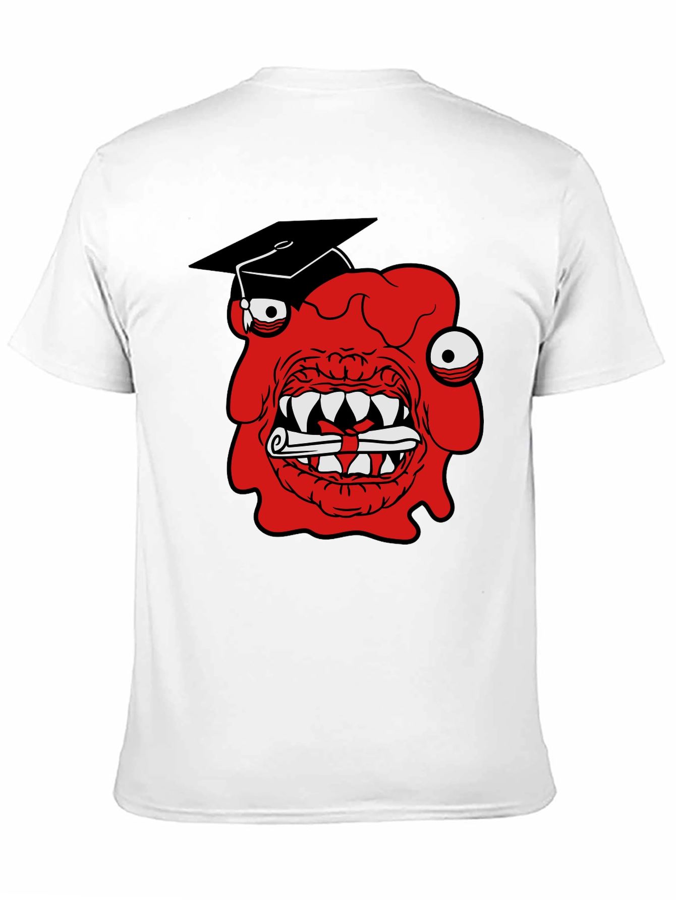 Graduating Monster Graphic T-Shirt - Mens Black Tee