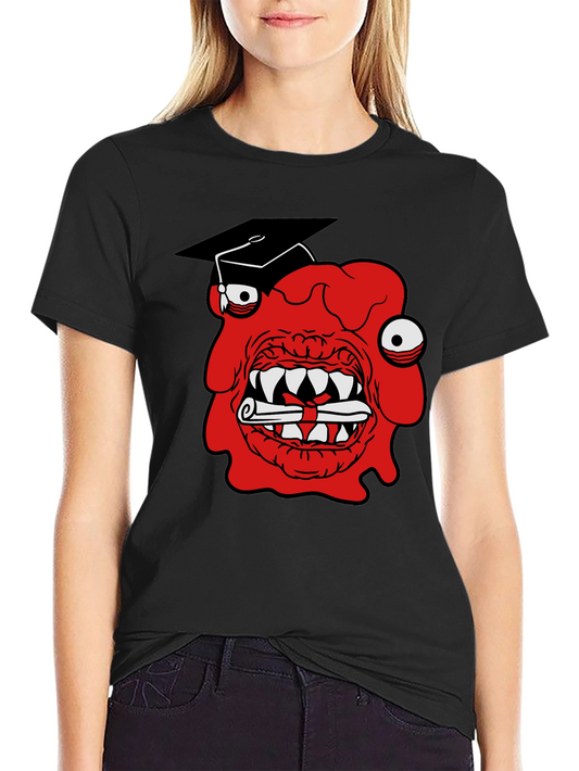 Graduating Monster Graphic T-Shirt - Mens Black Tee