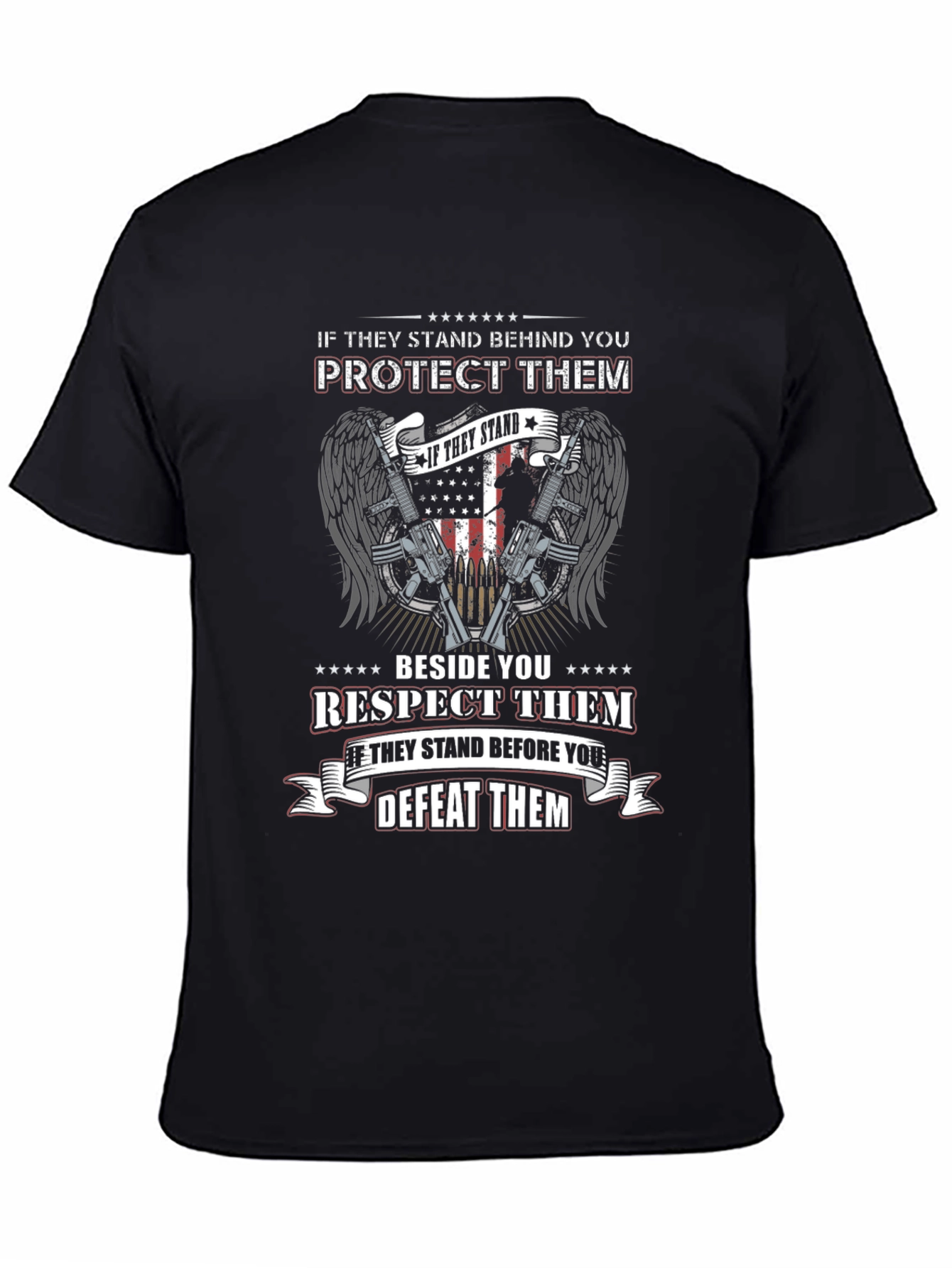 Patriotic Protect/Respect/Defeat Graphic T-Shirt