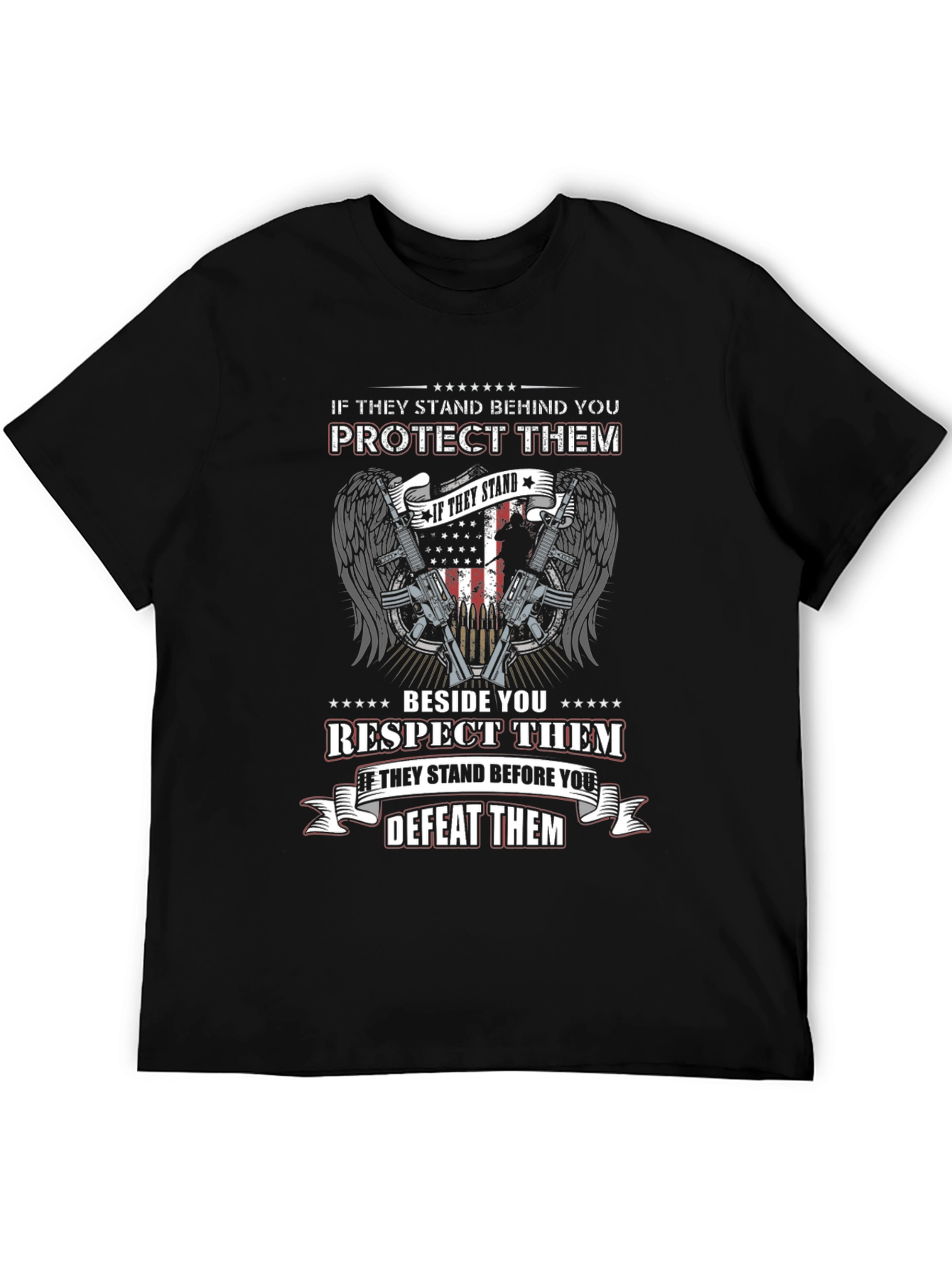 Patriotic Protect/Respect/Defeat Graphic T-Shirt