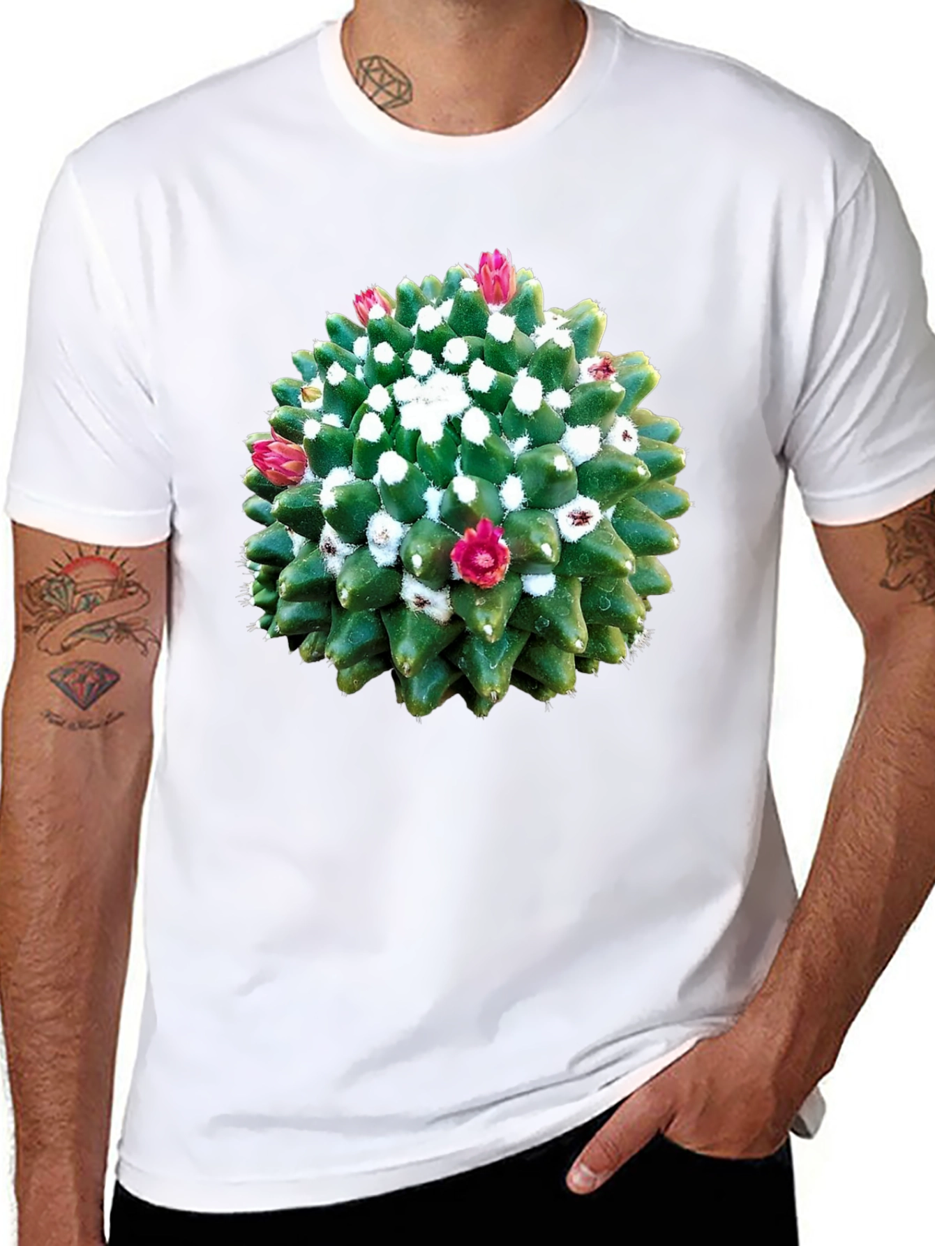 Cactus Flower Graphic Tee - Unique Nature Shirt