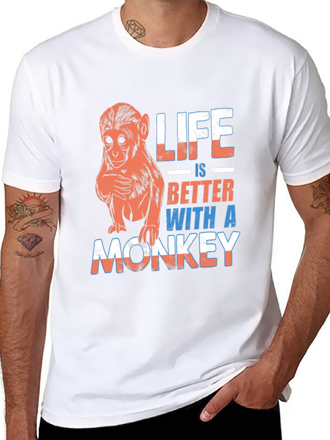 Life is Better With A Monkey Graphic T-Shirt
