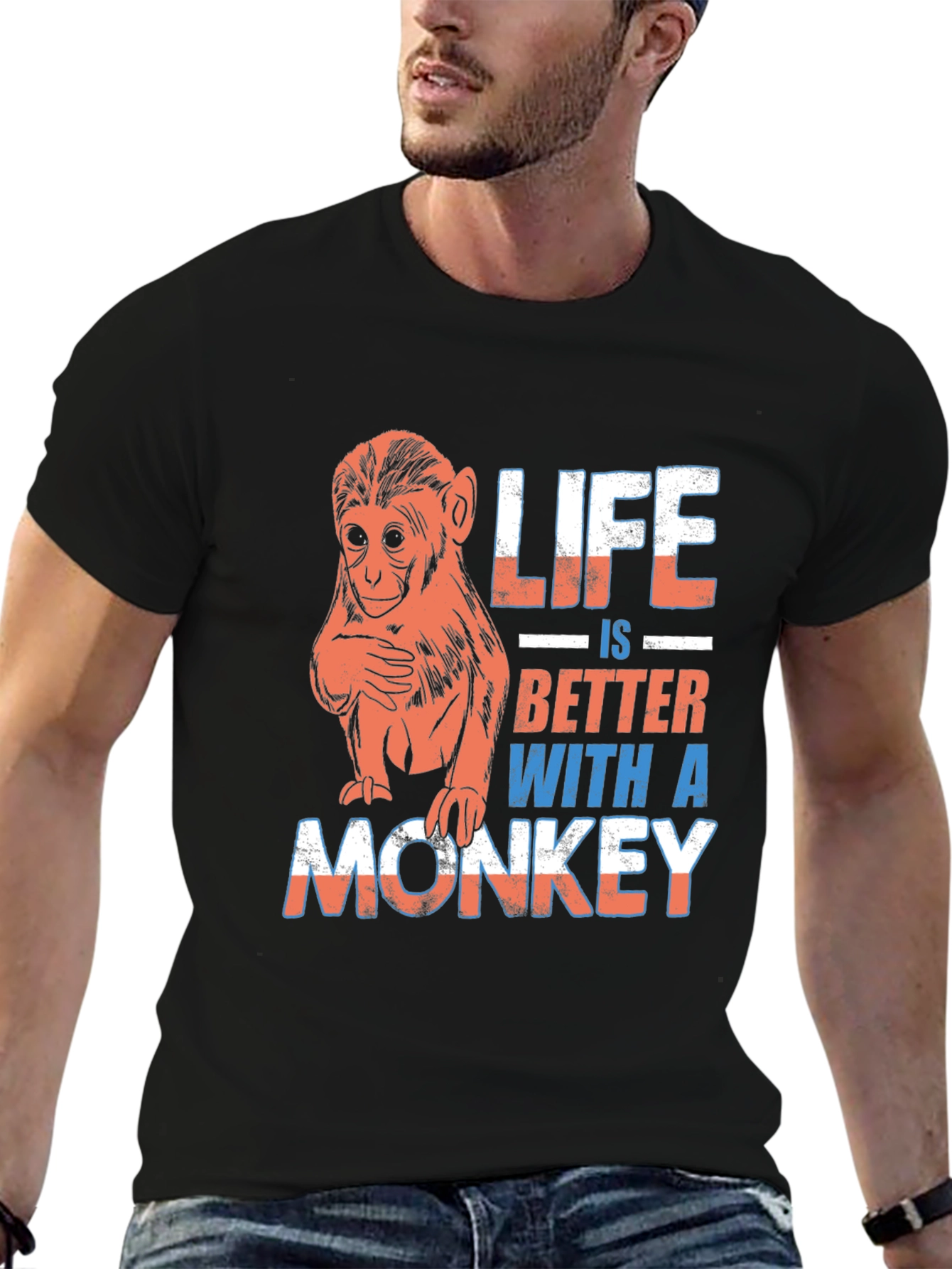Life is Better With A Monkey Graphic T-Shirt