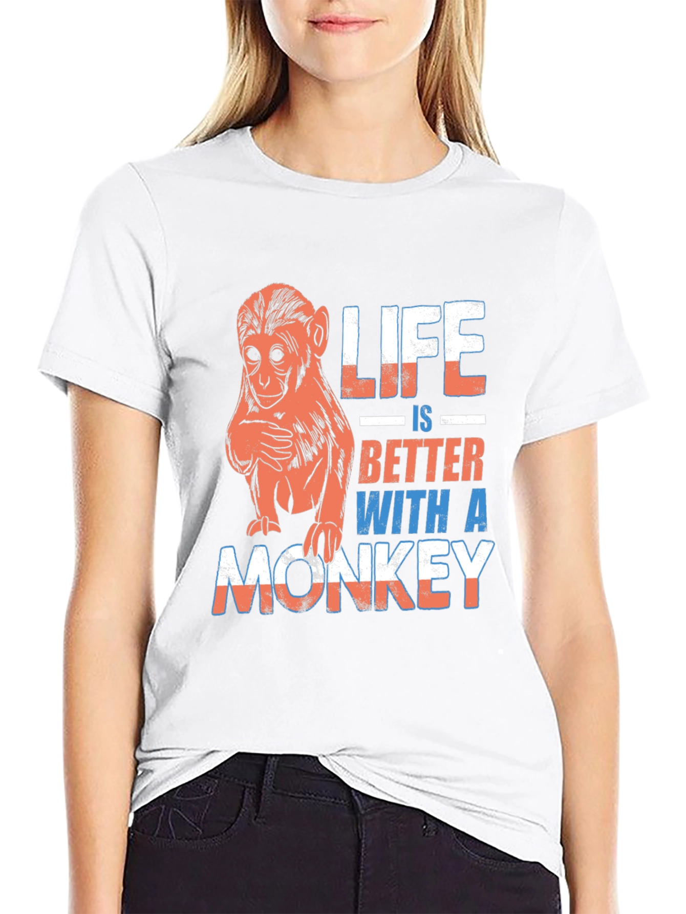 Life is Better With A Monkey Graphic T-Shirt