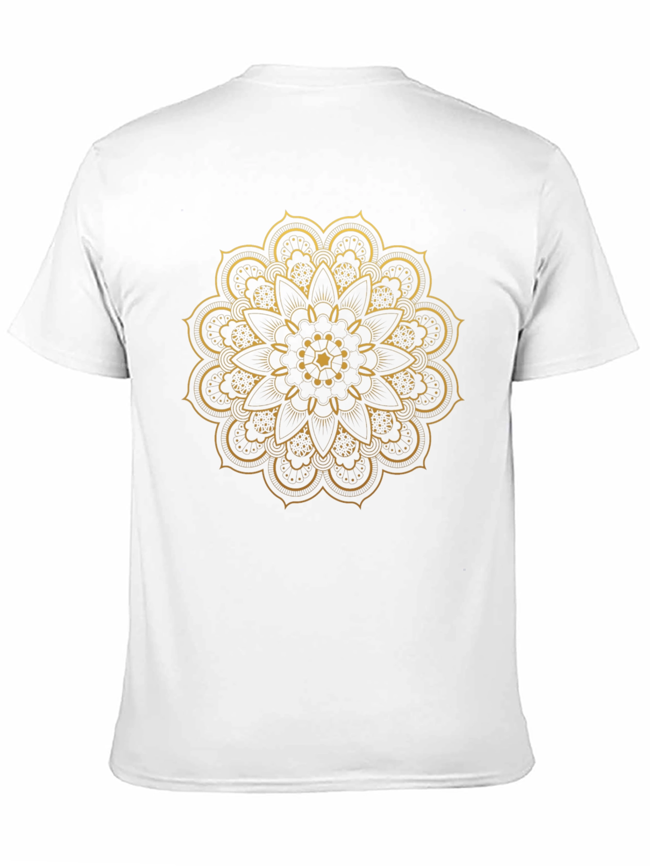 Black T-Shirt with Gold Mandala Design