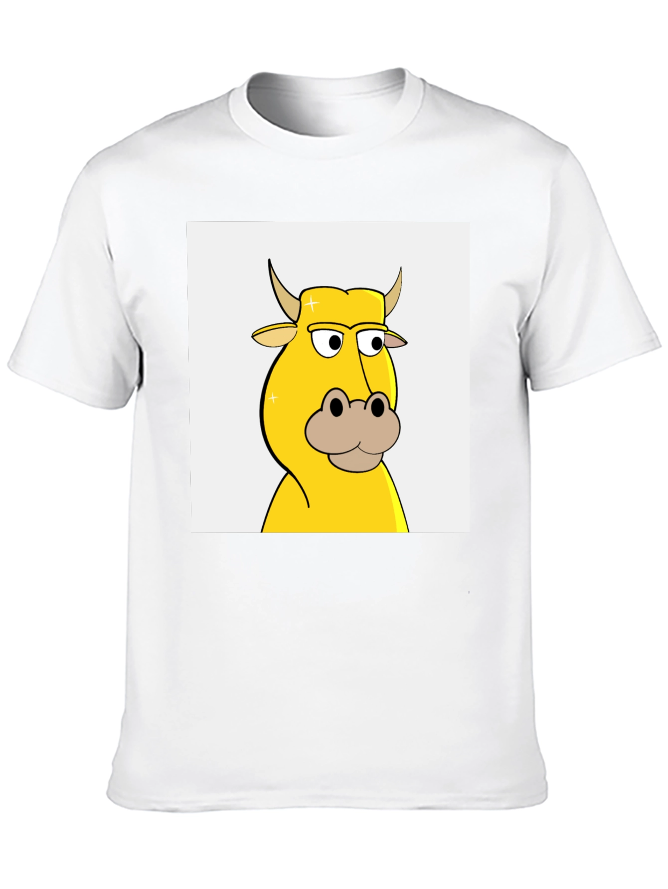 Cool Cartoon Cow Graphic Tee - Black