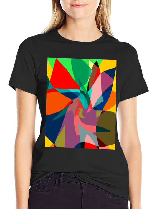 Abstract Art Graphic Tee - Bold Colors Modern Design
