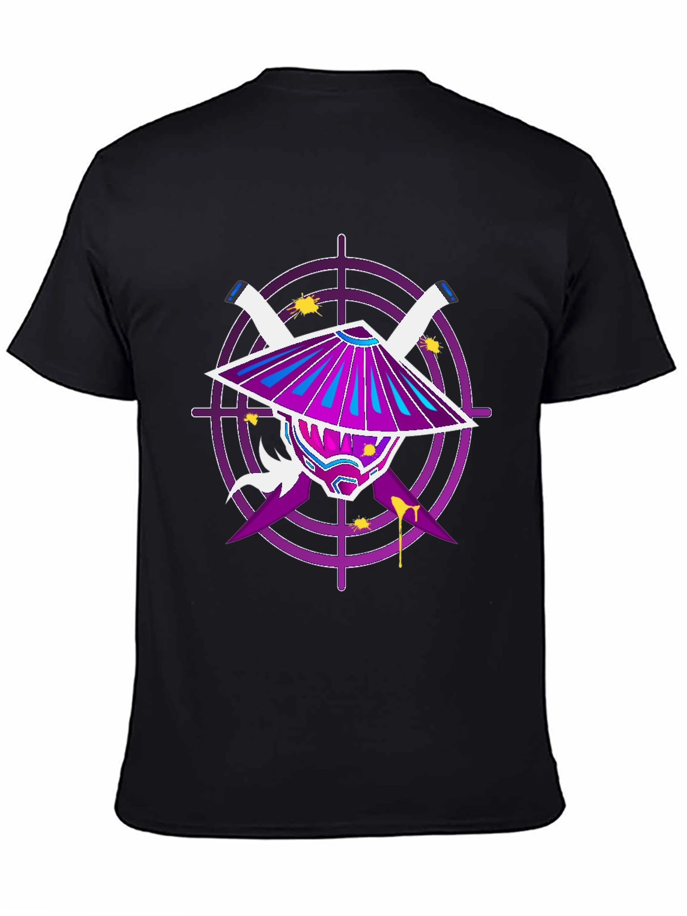 Samurai Mask Graphic Tee - Mens Black T-Shirt