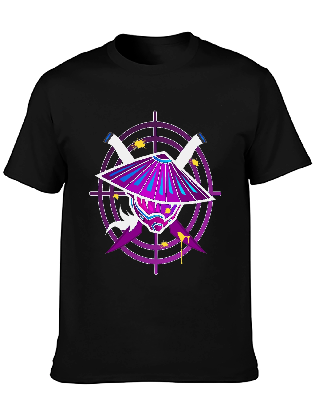 Samurai Mask Graphic Tee - Mens Black T-Shirt