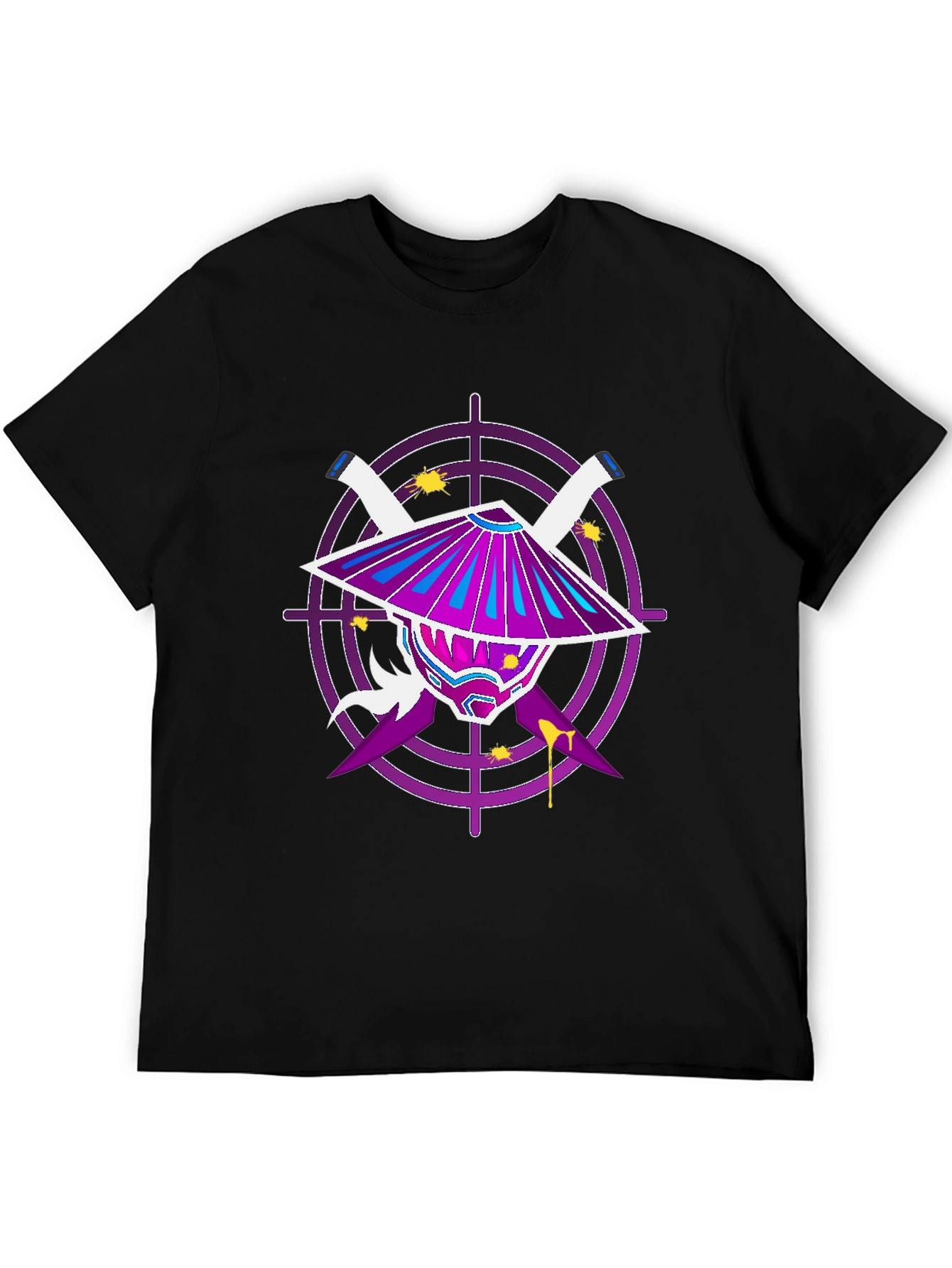 Samurai Mask Graphic Tee - Mens Black T-Shirt