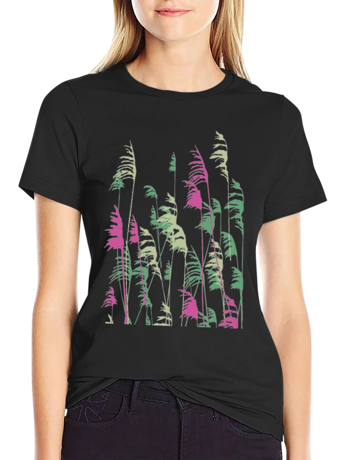 Nature Inspired Graphic Tee - Soft Black Cotton