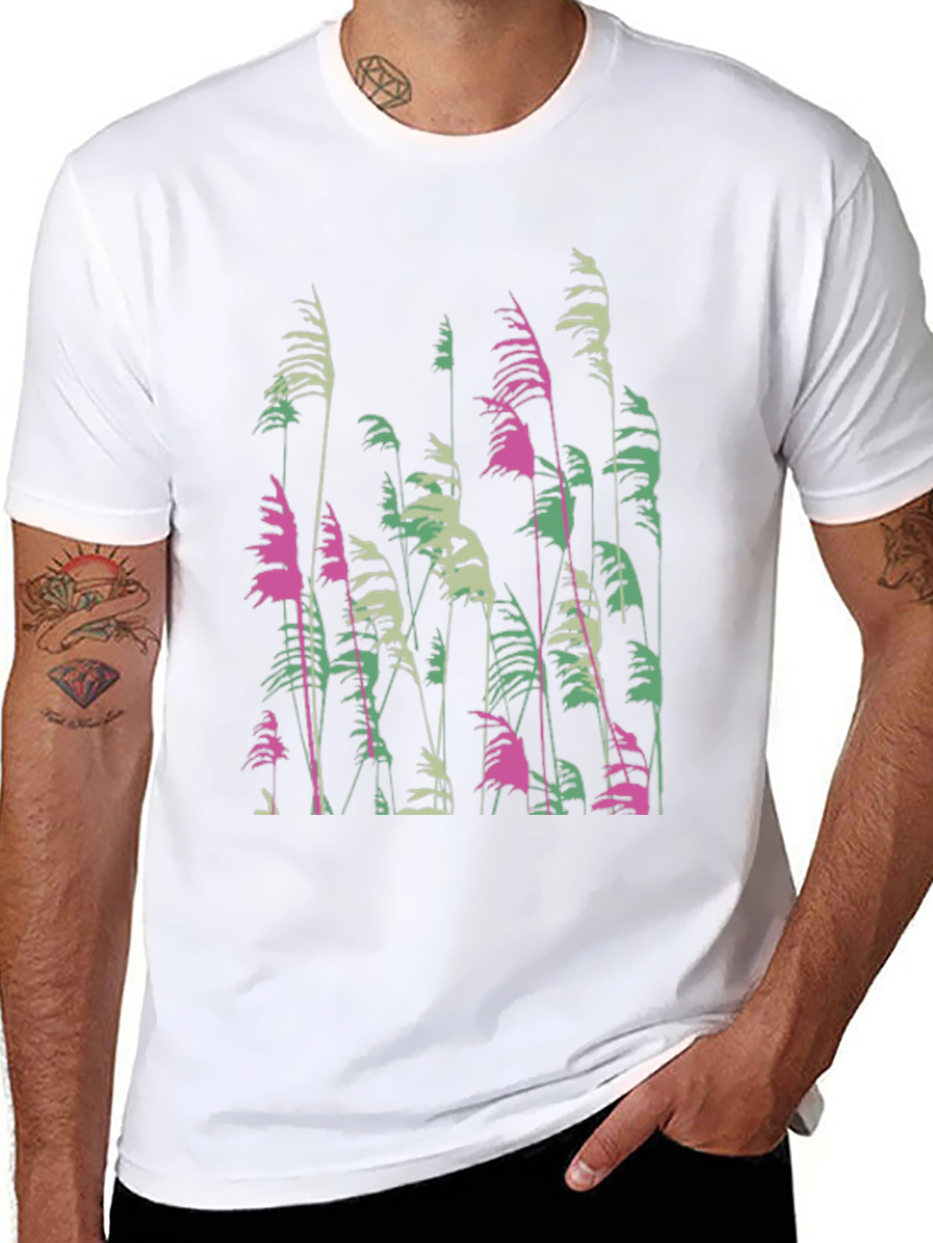 Nature Inspired Graphic Tee - Soft Black Cotton