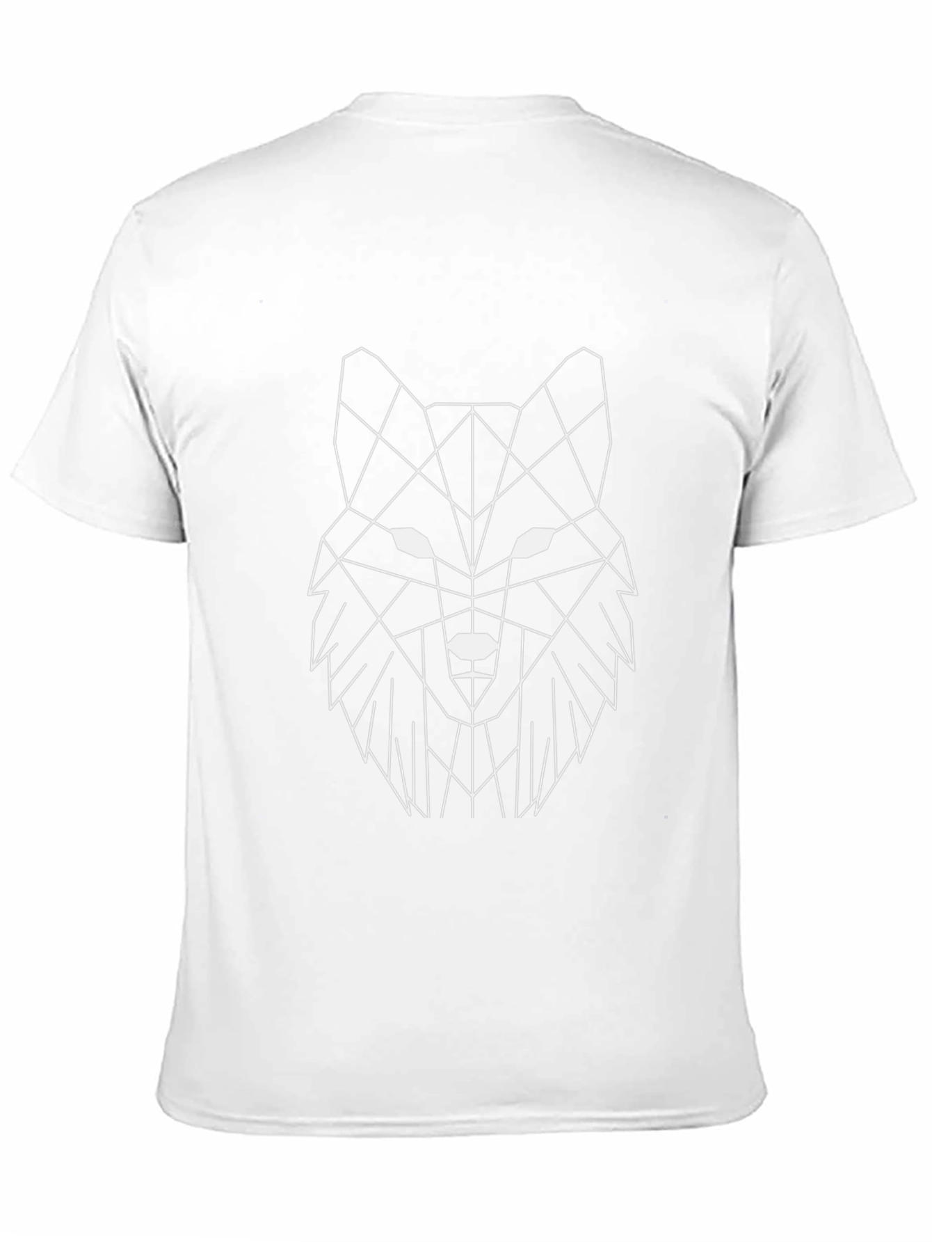 Geometric Wolf Graphic Print Black T-Shirt