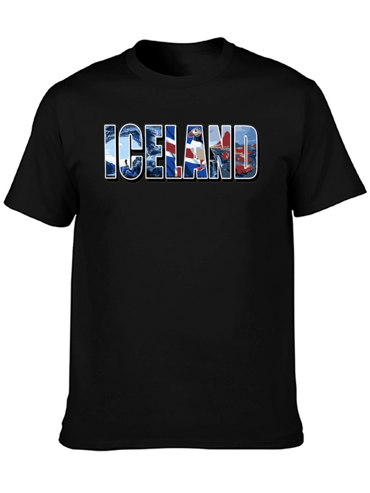 Iceland Graphic Print Black T-Shirt