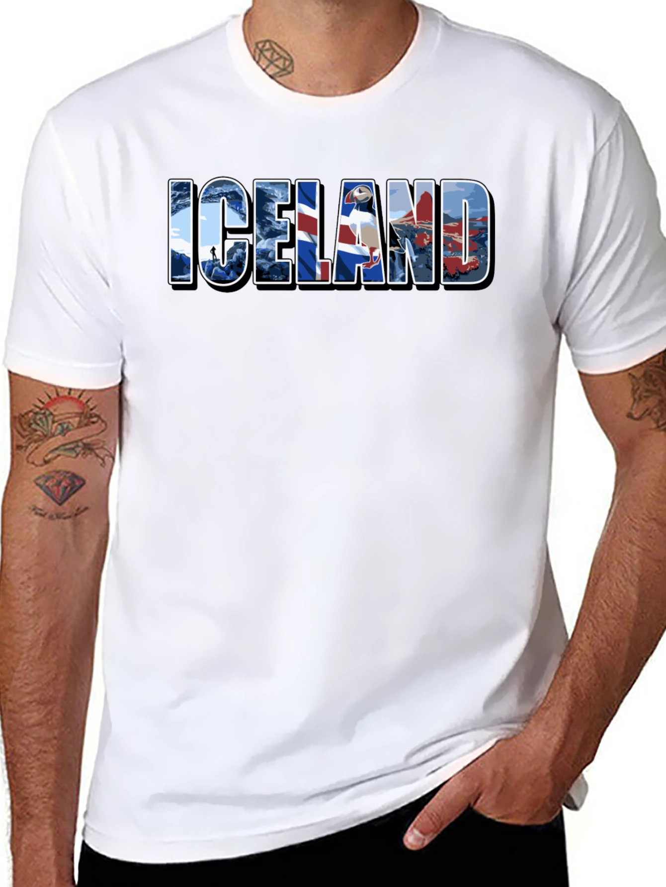 Iceland Graphic Print Black T-Shirt