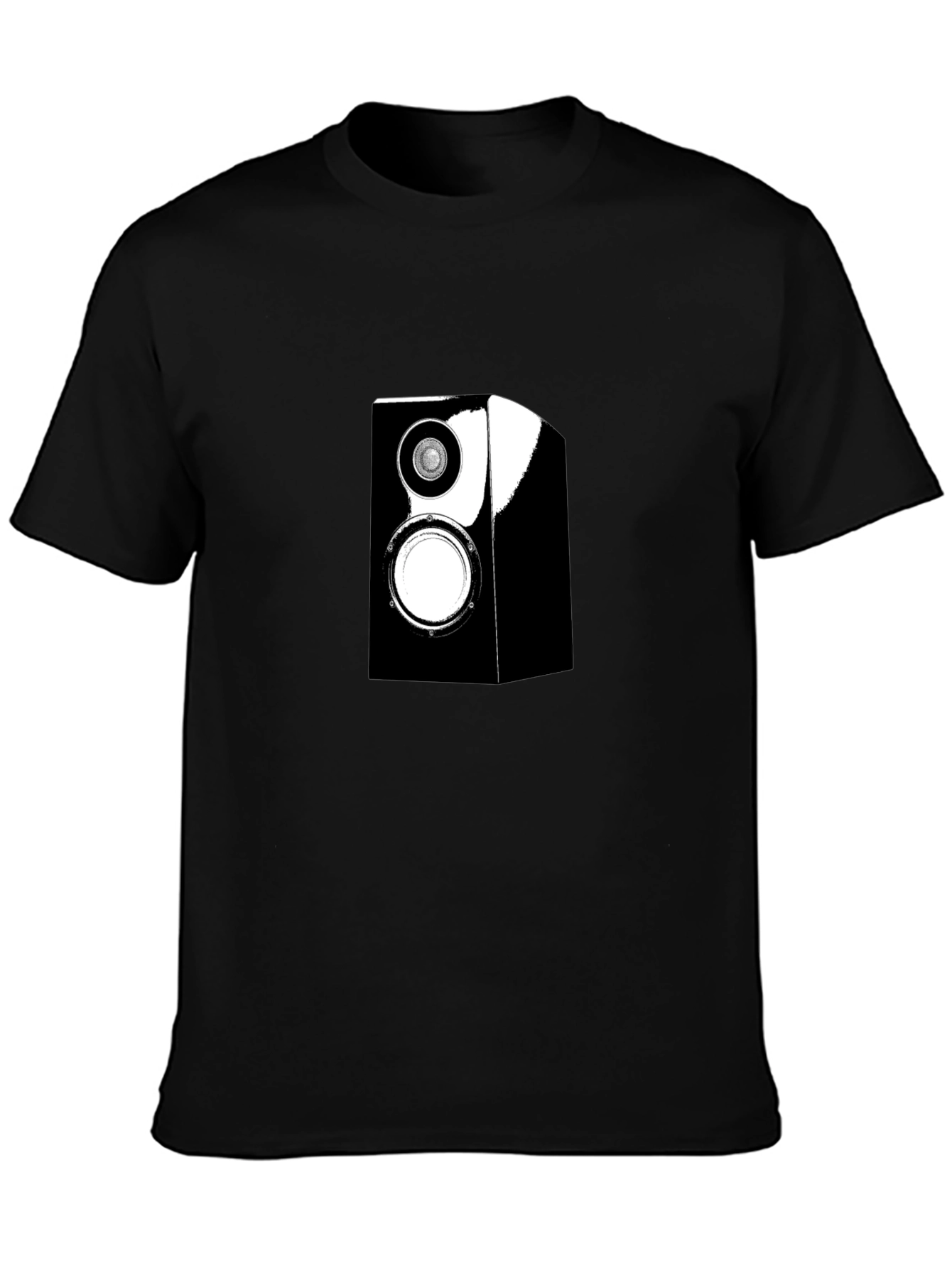 Speaker Graphic Tee - Black Cotton Casual Wear
