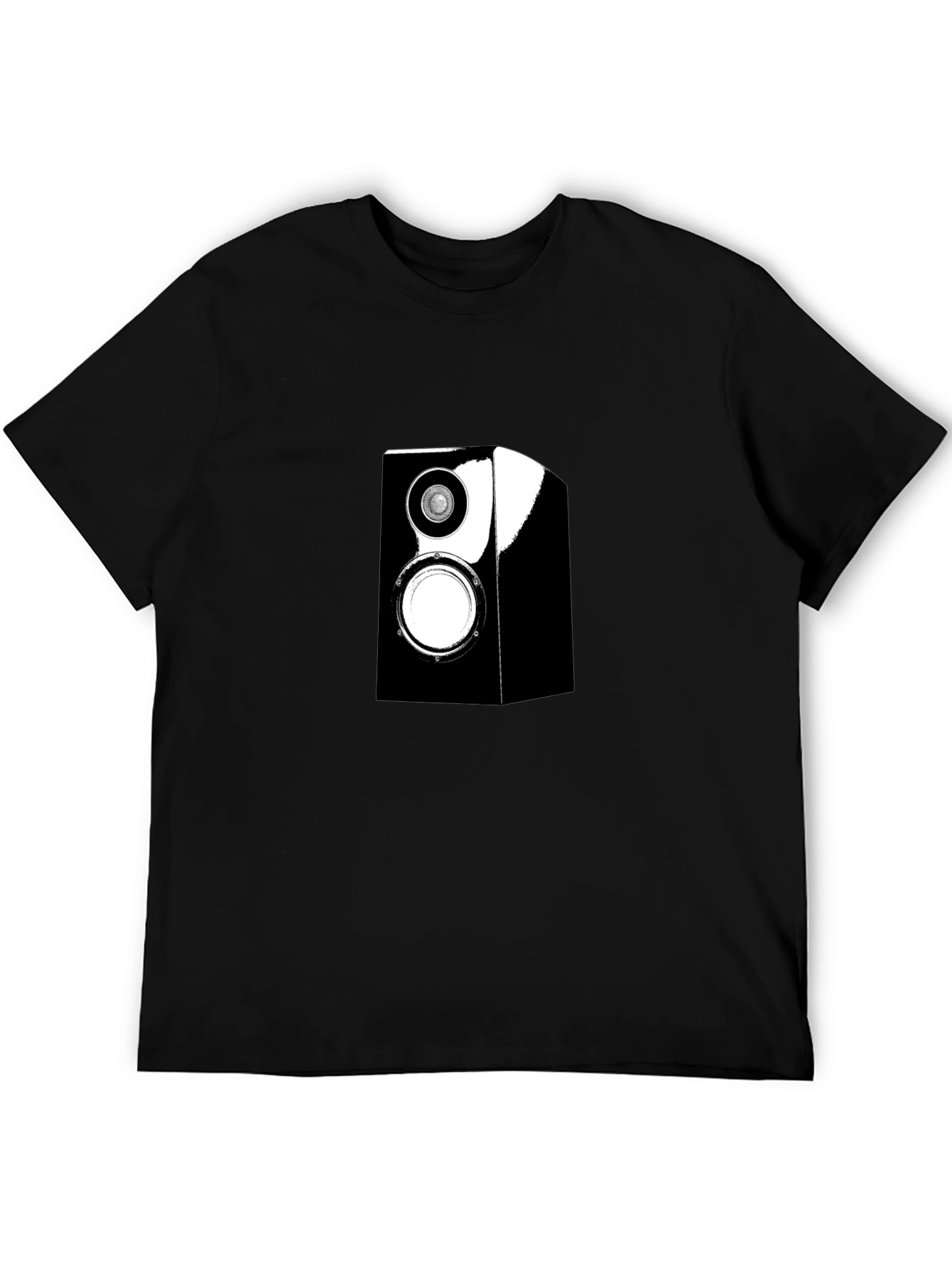 Speaker Graphic Tee - Black Cotton Casual Wear