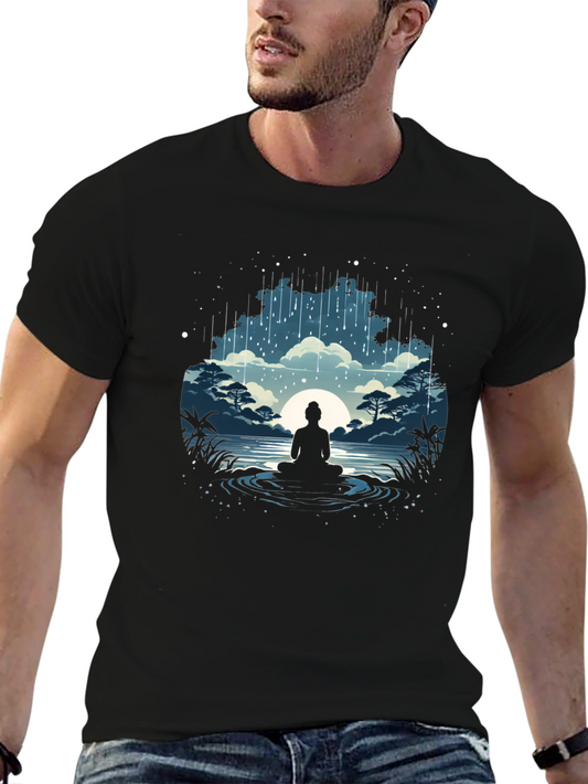Meditative Silhouette Graphic T-Shirt