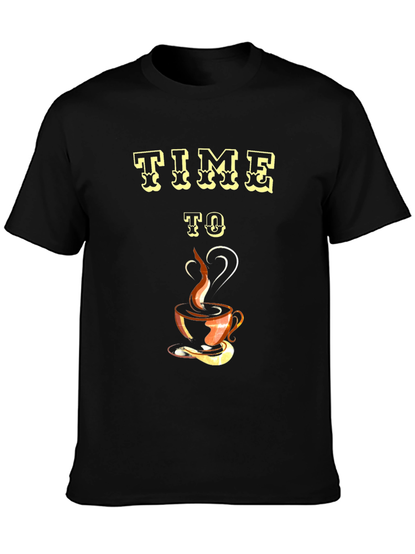 Time To Coffee Black Graphic Tee